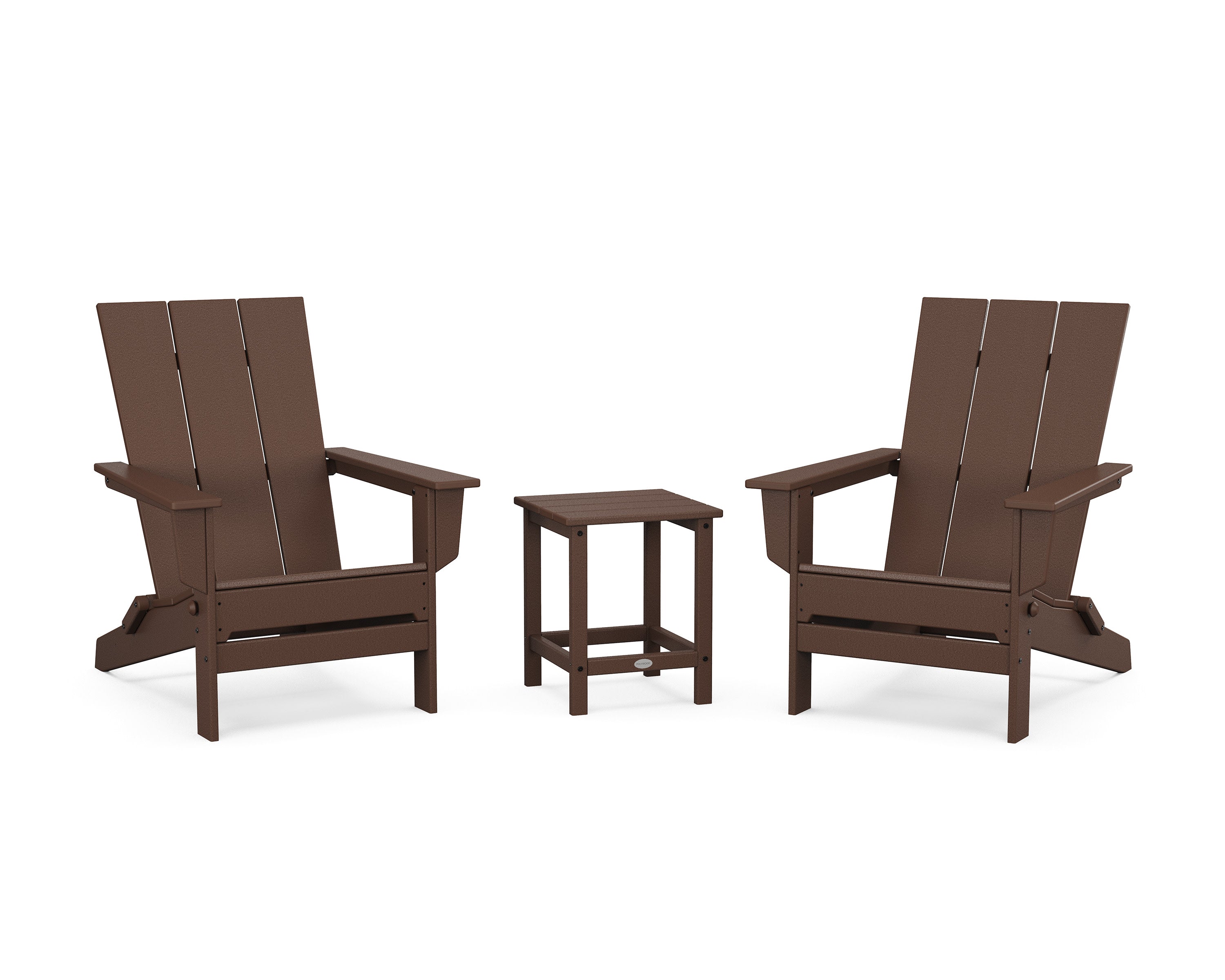 3-Piece Modern Studio Folding Adirondack Set in Mahogany