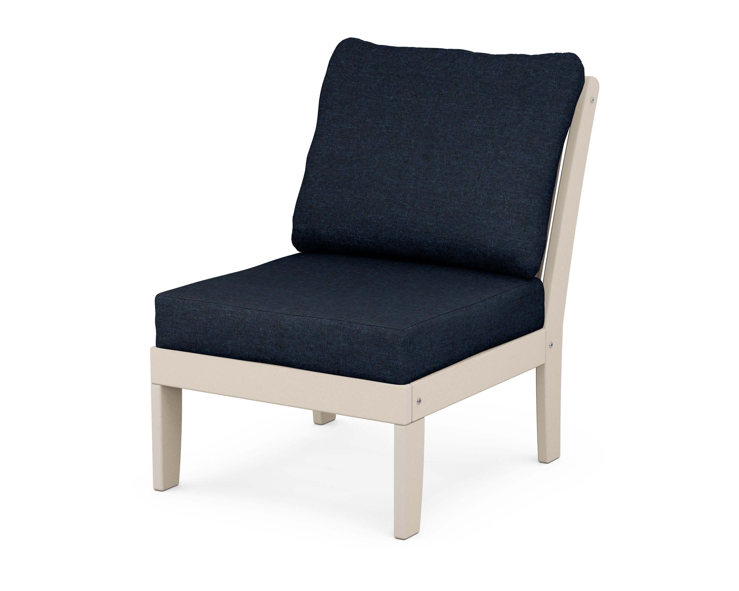 Braxton Modular Armless Chair in Sand / Marine Indigo