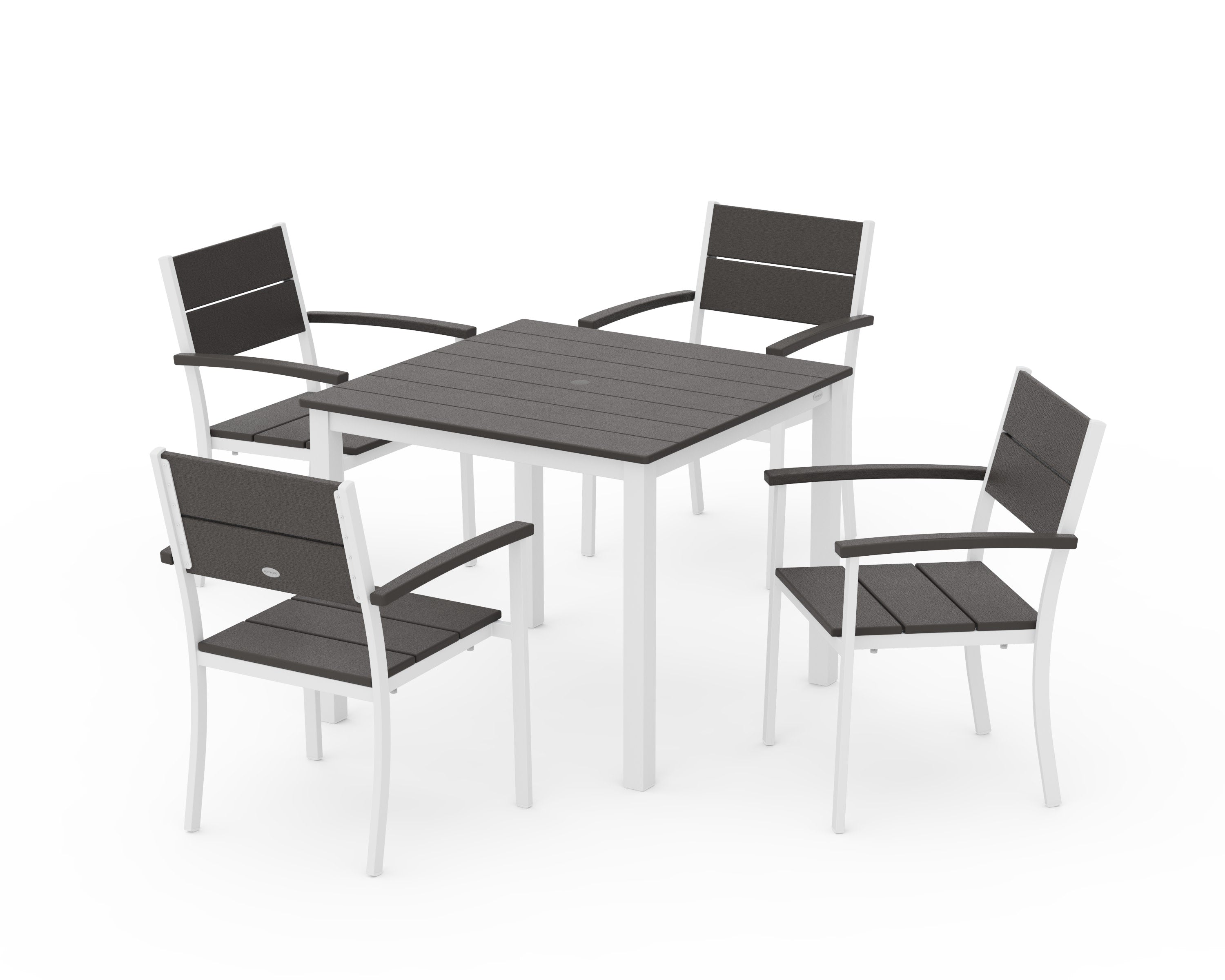 Main Street 5-Piece Dining Set in White / Vintage Coffee