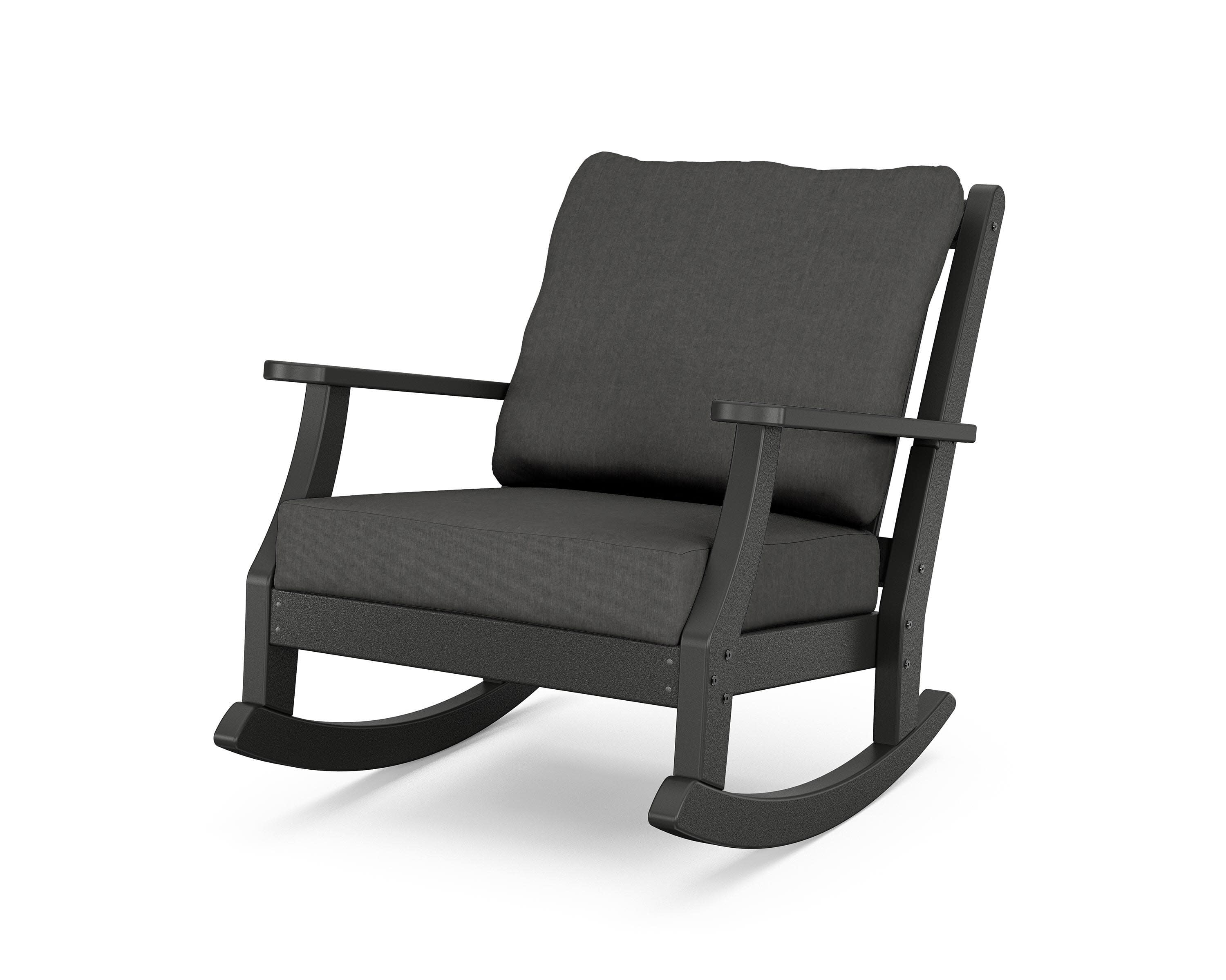 Wovendale Deep Seating Rocking Chair in Black / Spectrum Carbon