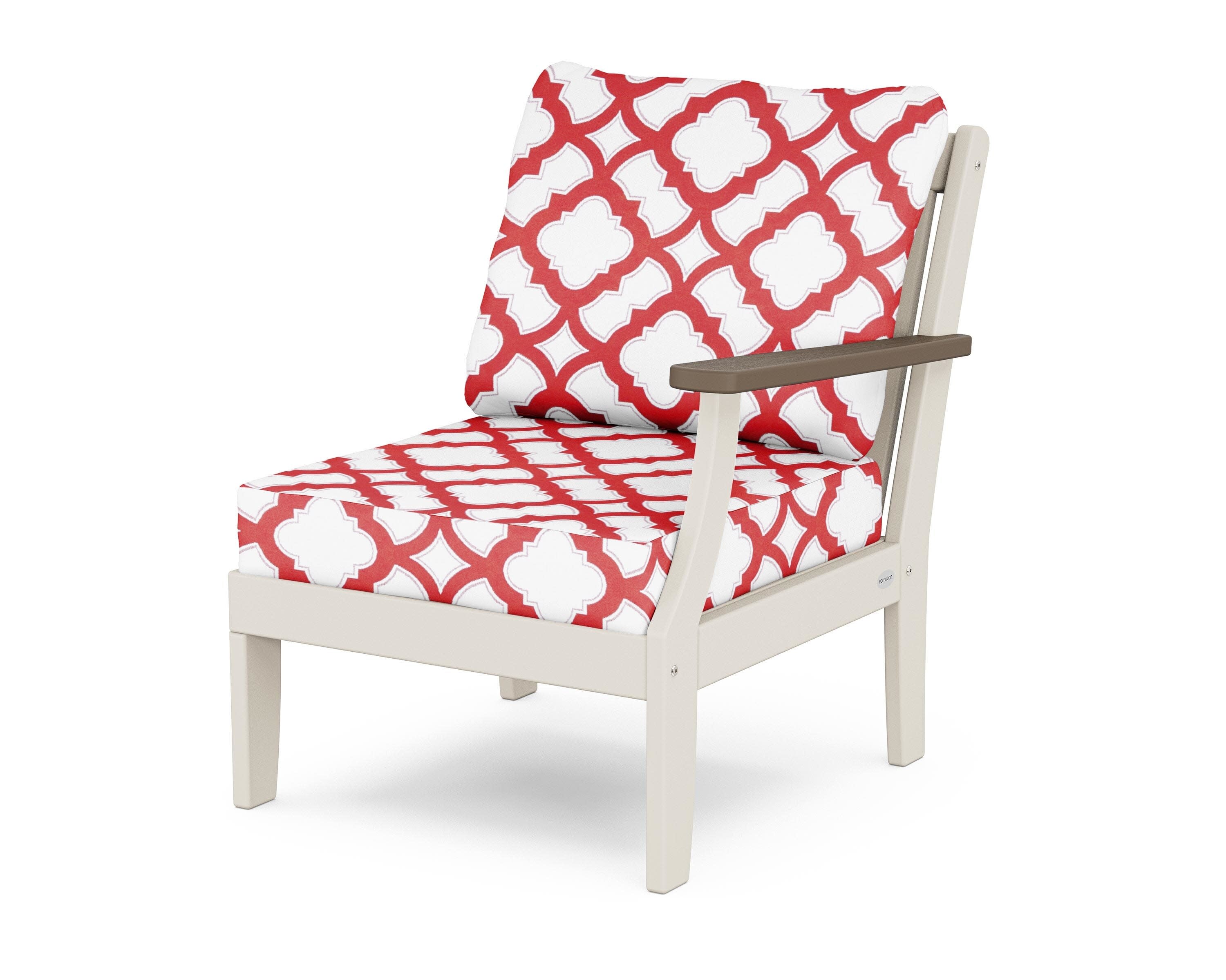 Braxton Modular Right Arm Chair in Sand / Kona / Trellis Crimson