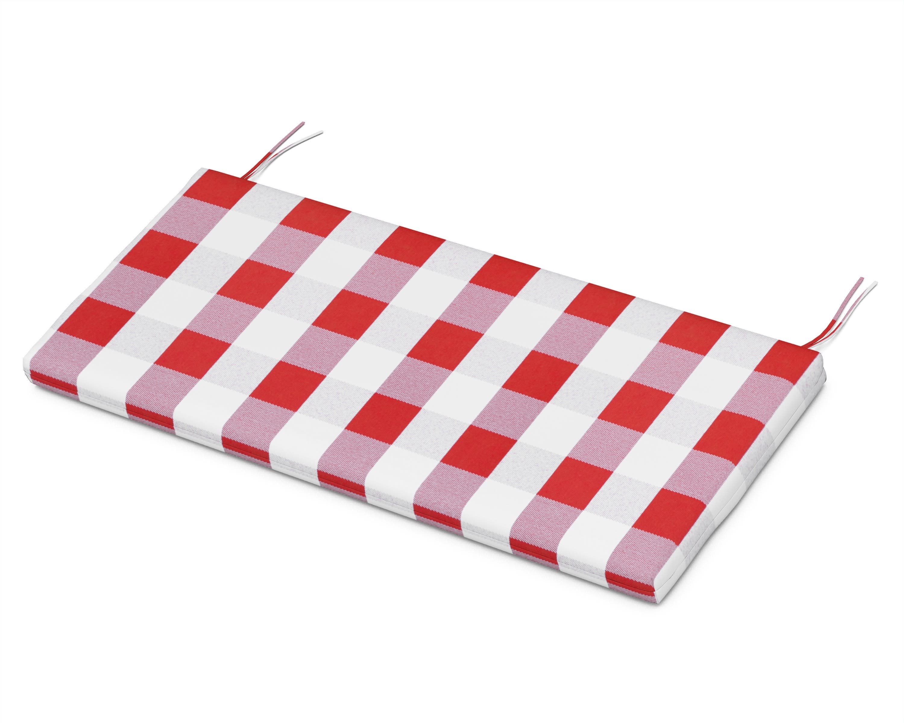 Bench Seat Cushion - 17.75"D x 41"W x 2.5"H in Buffalo Plaid Crimson