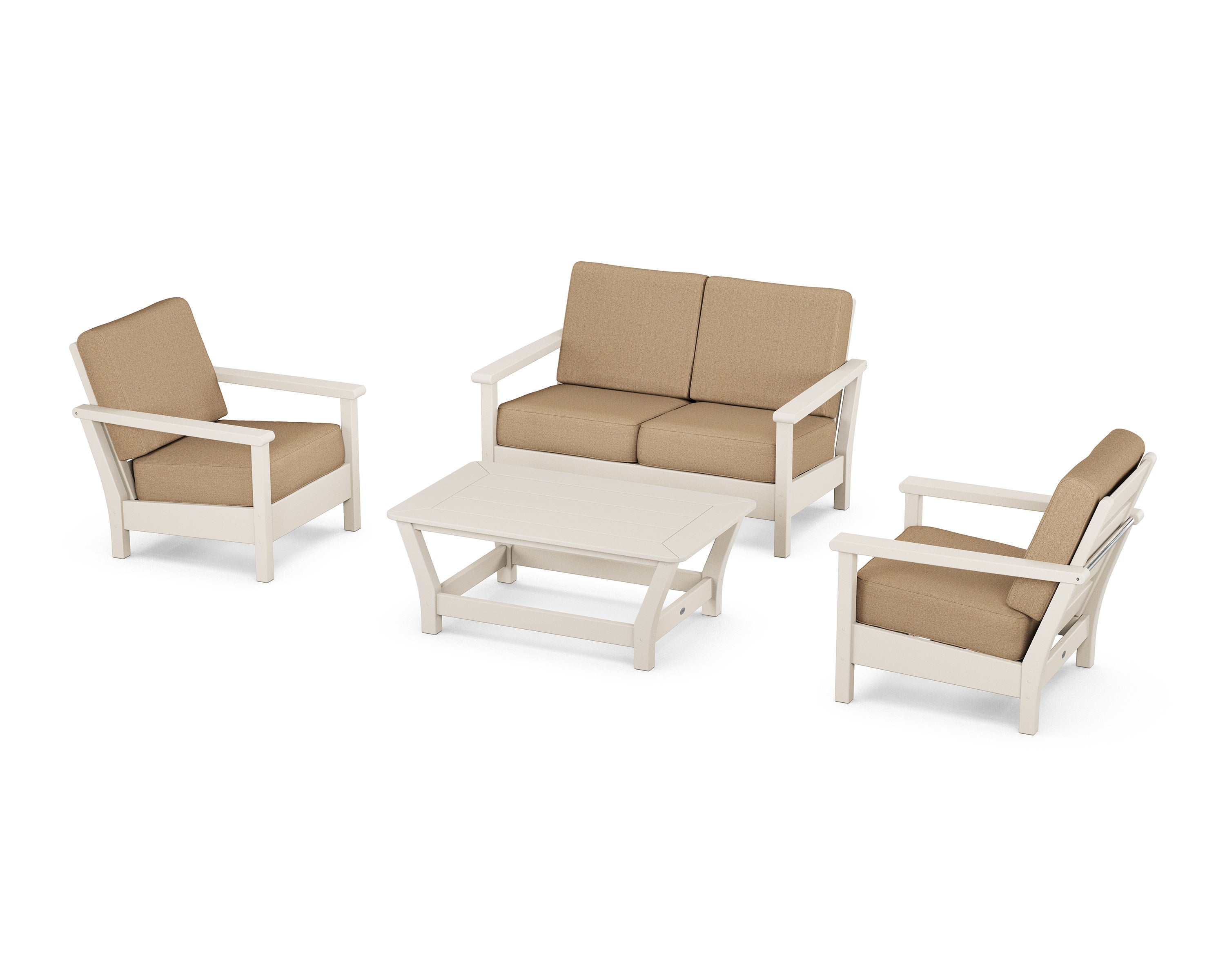 Harbour 4-Piece Deep Seating Set in Sand / Sesame