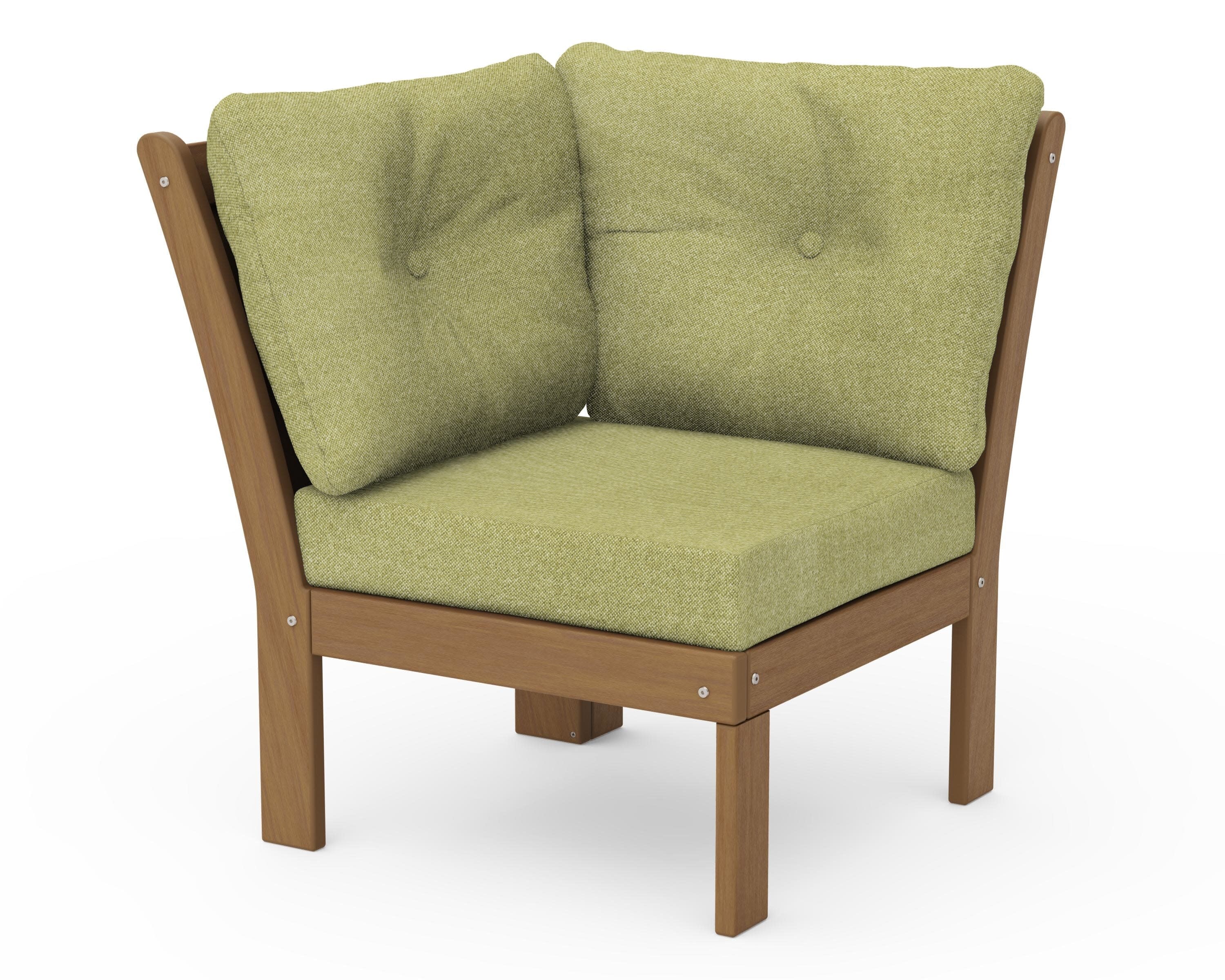 Vineyard Modular Corner Chair in Natural / Chartreuse Boucle