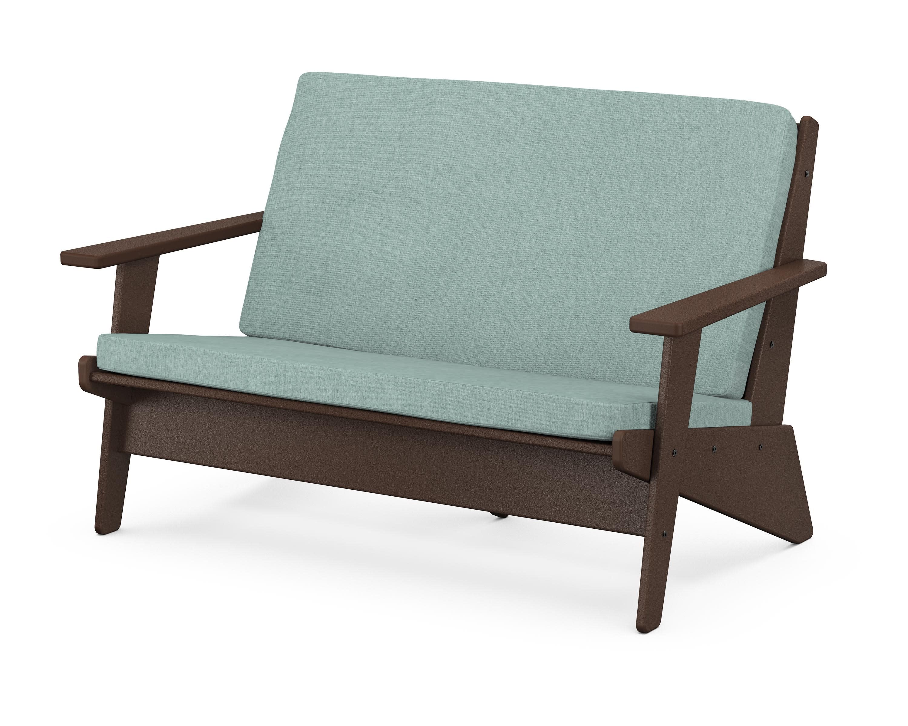Riviera Modern Lounge Loveseat in Mahogany / Glacier Spa