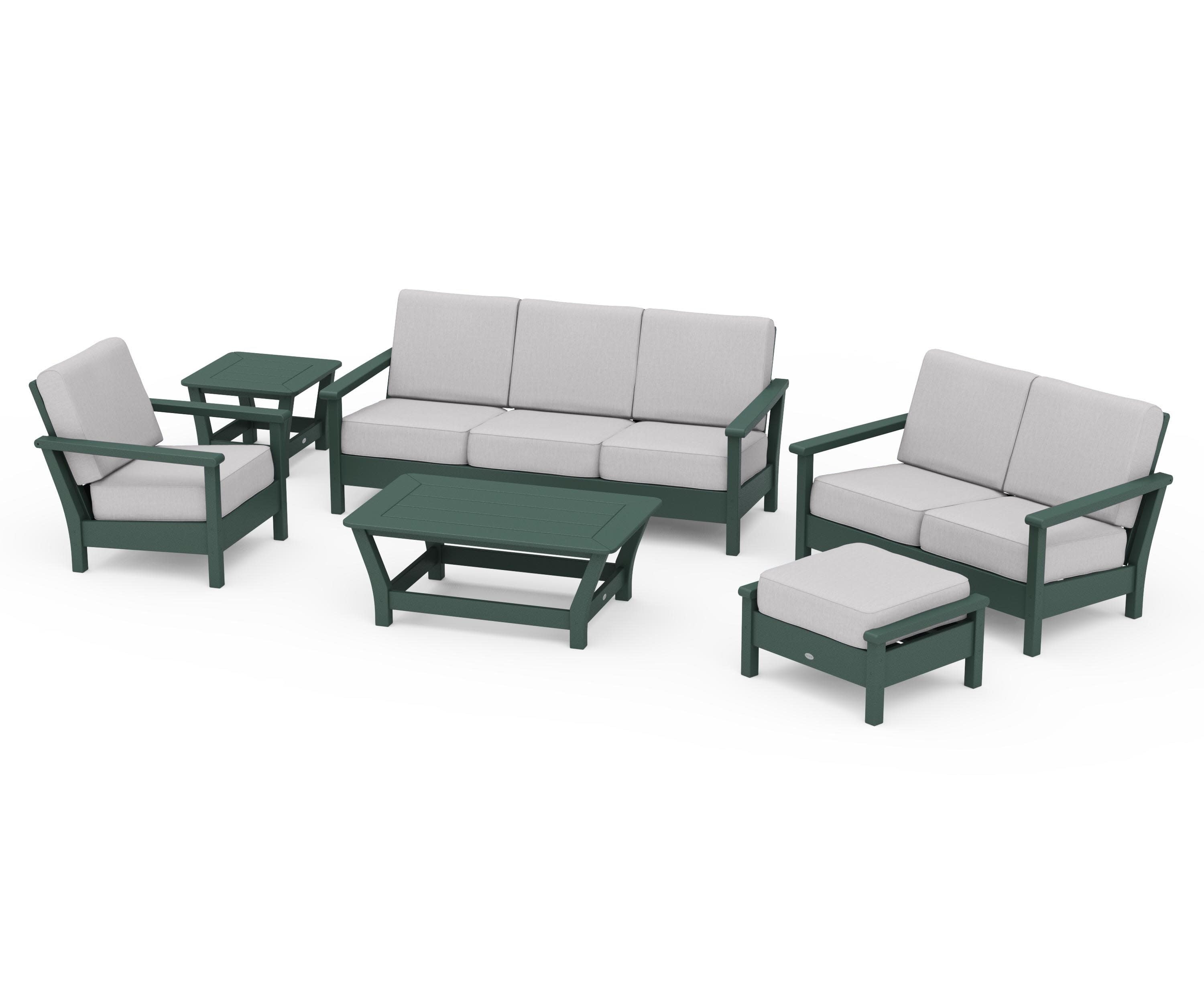 Harbour 6-Piece Outdoor Living Set in Green / Granite