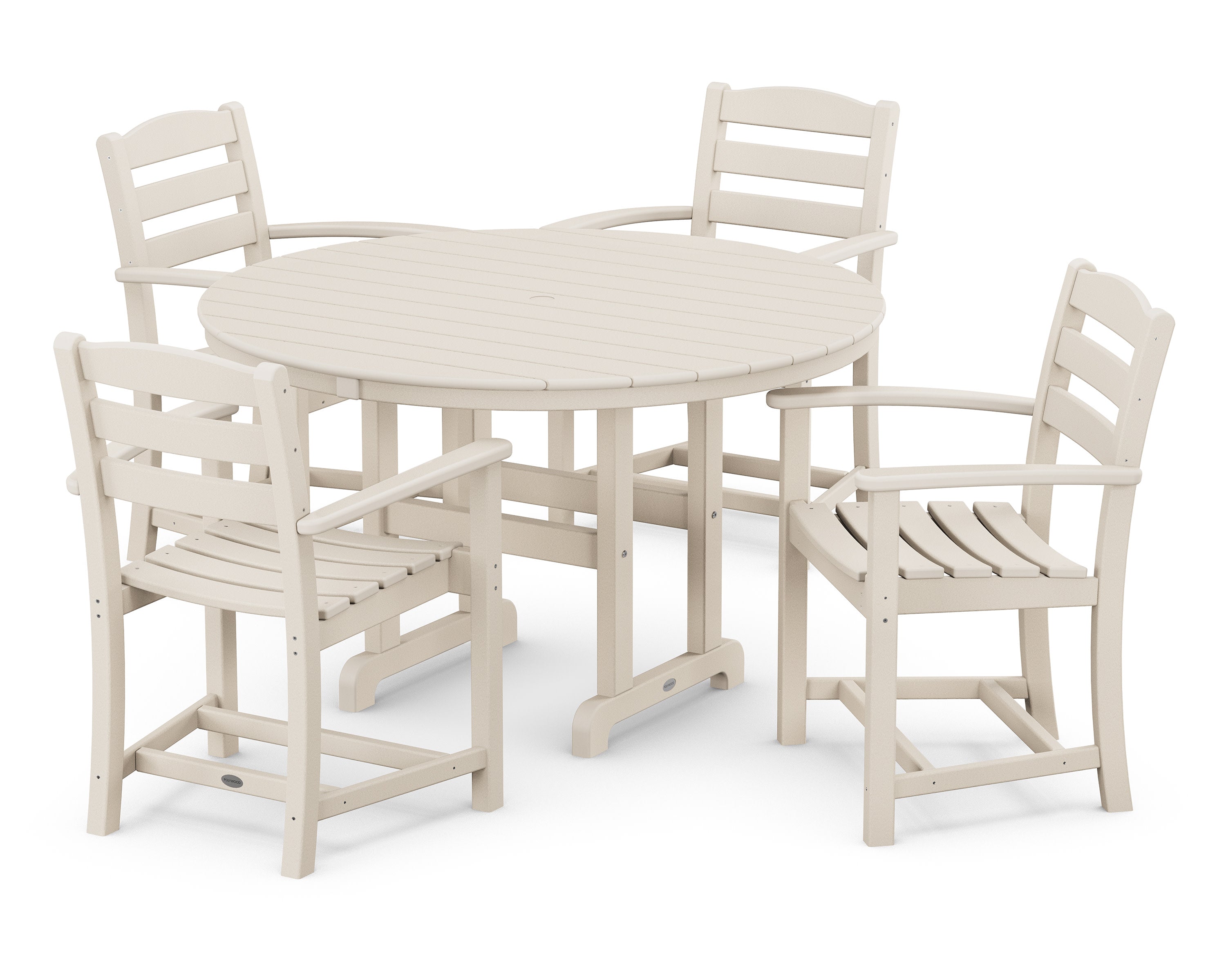 La Casa Caf 5-Piece Round Farmhouse Dining Set in Sand