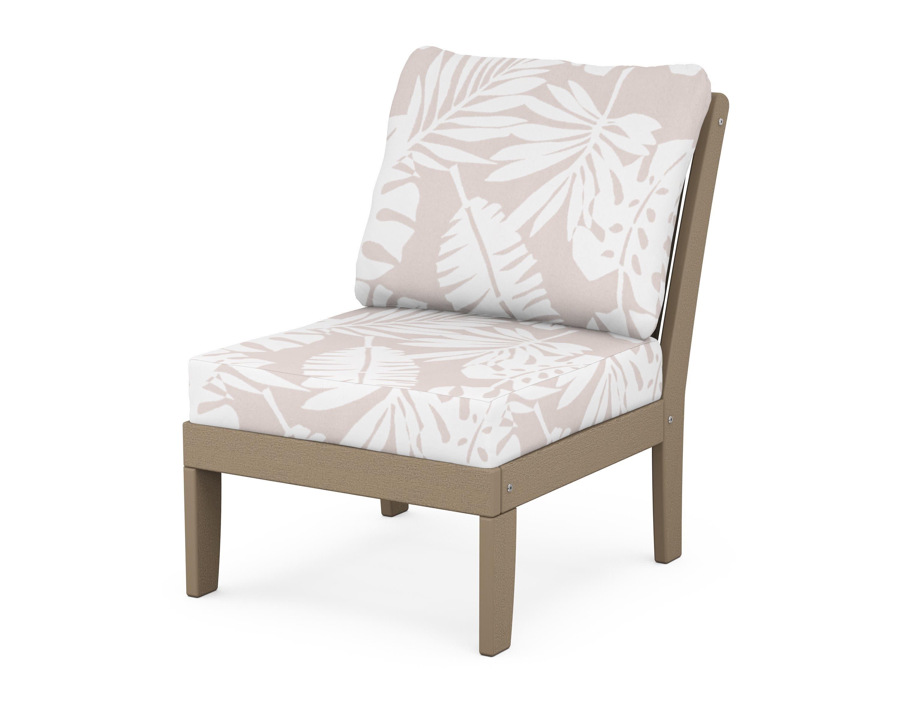 Braxton Modular Armless Chair in Vintage Sahara / Leaf Dune Burlap
