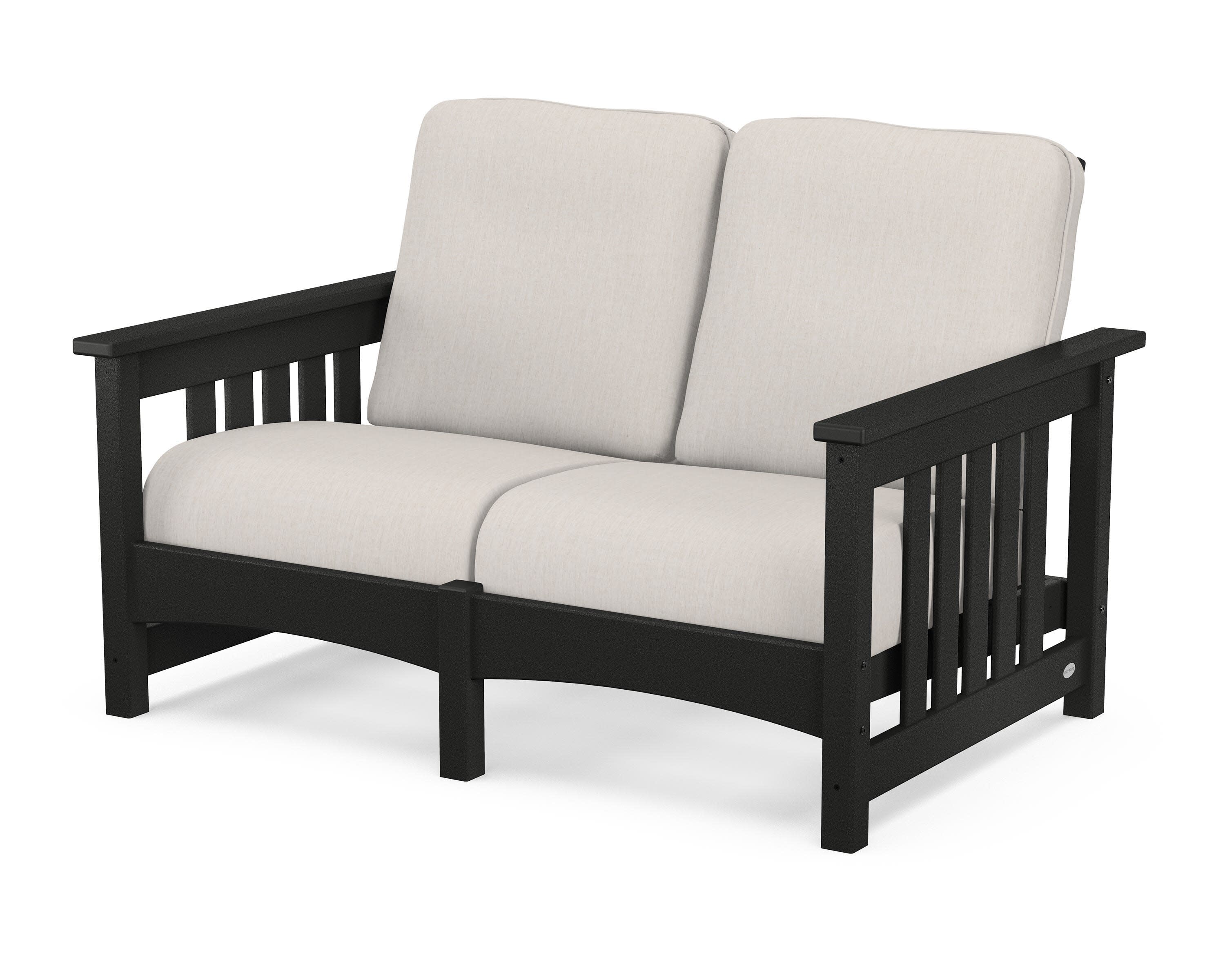 Club Mission Loveseat in Black / Cast Ash
