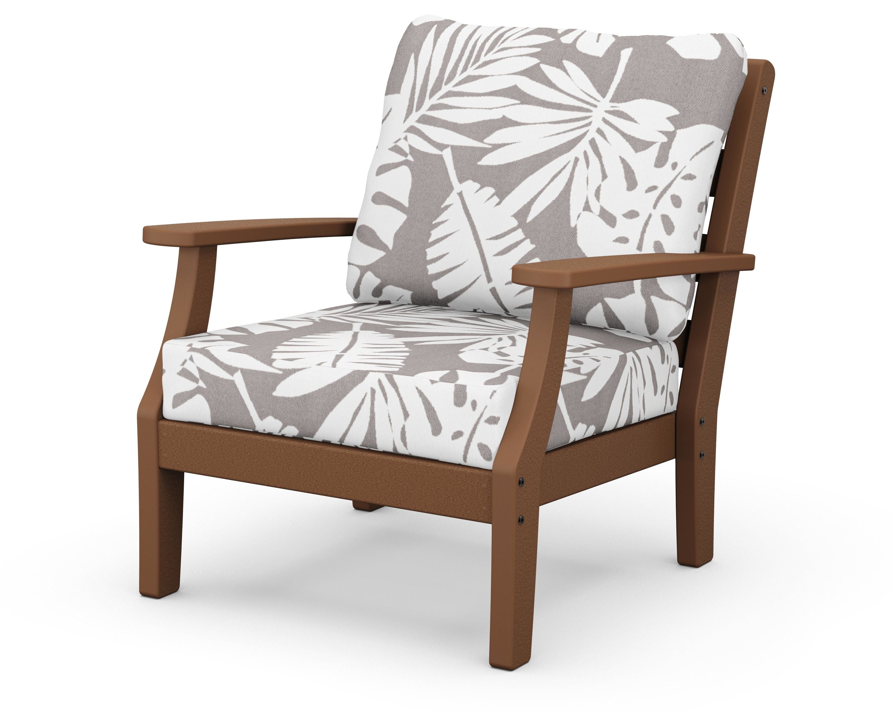 Chesapeake Deep Seating Chair in Teak / Leaf Grey Mist
