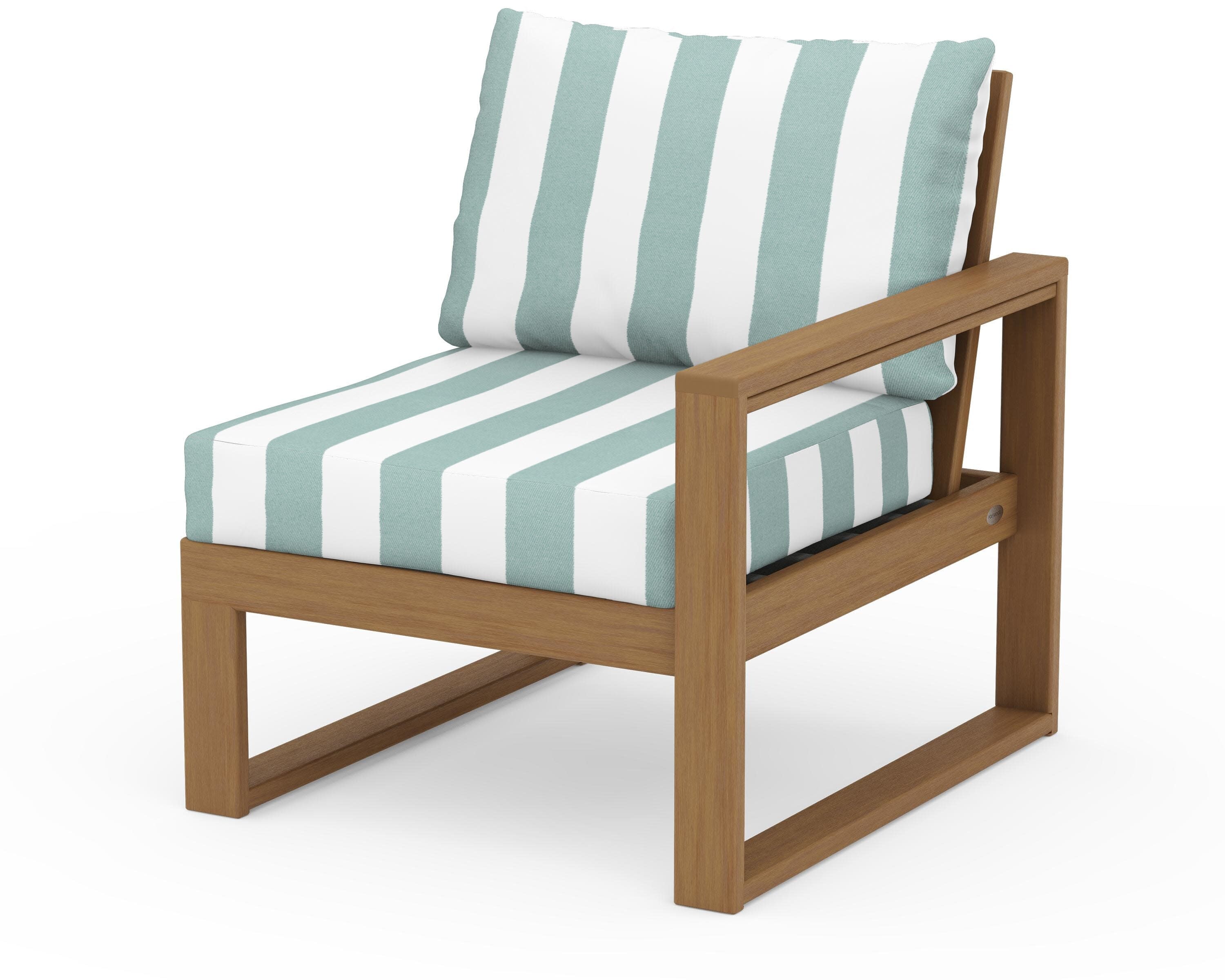 EDGE Modular Right Arm Chair in Natural / Cabana Stripe Glacier Spa