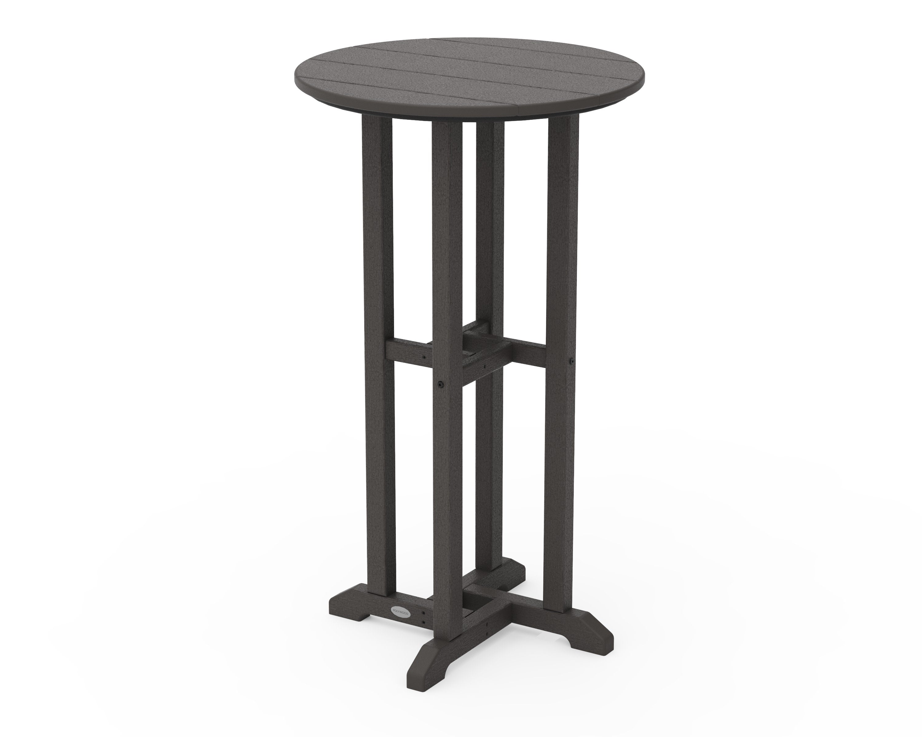24" Round Farmhouse Bar Bistro Table in Vintage Coffee