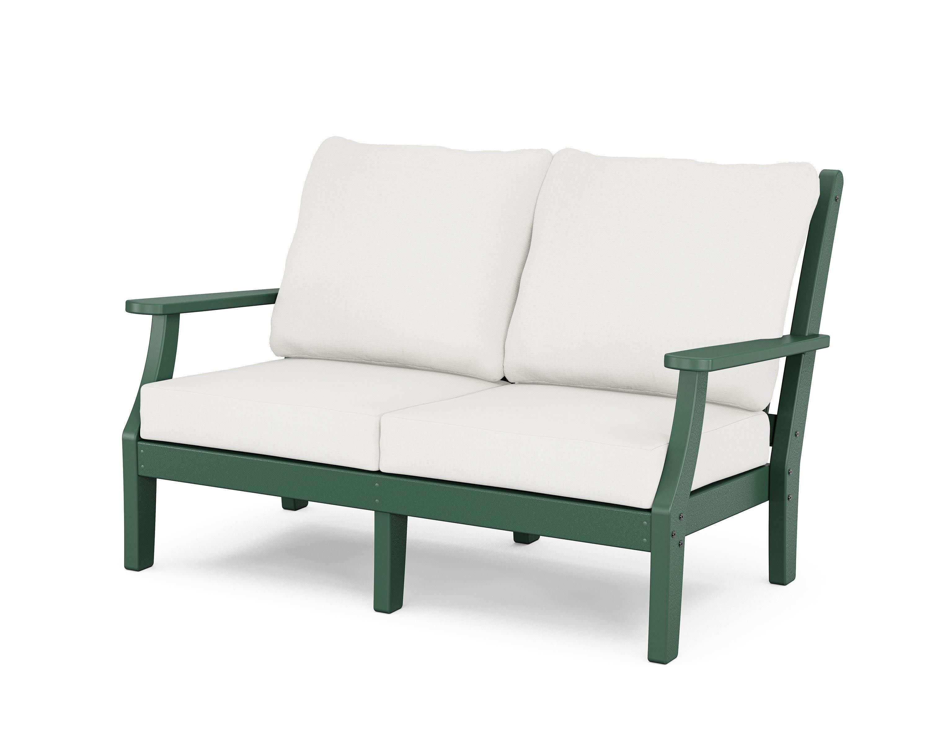 Wovendale Deep Seating Loveseat in Green / Natural Linen