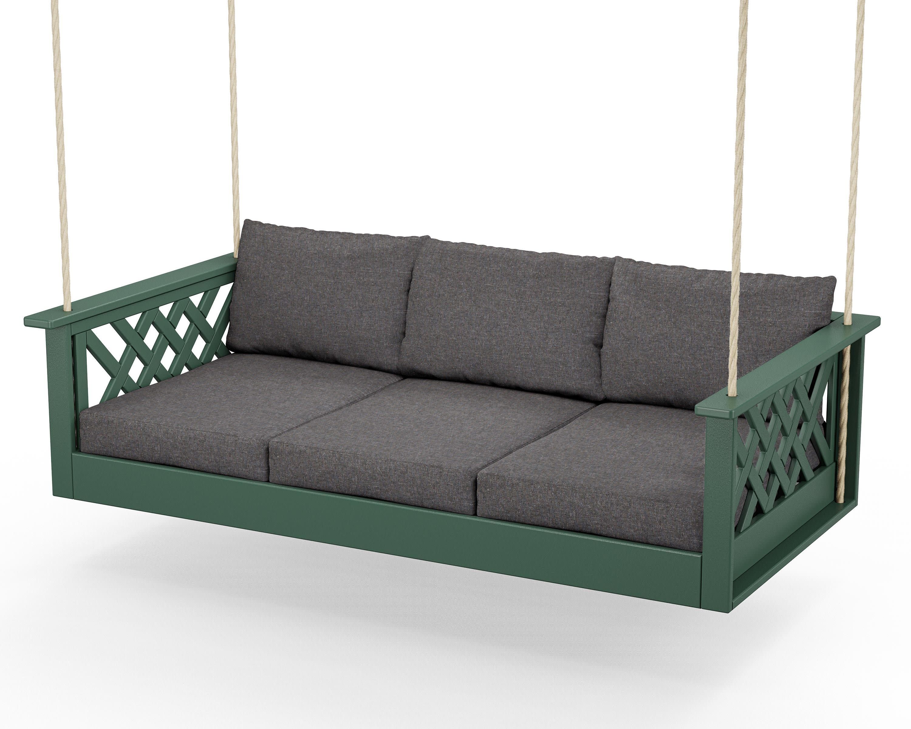 Wovendale Daybed Swing in Green / Ash Charcoal