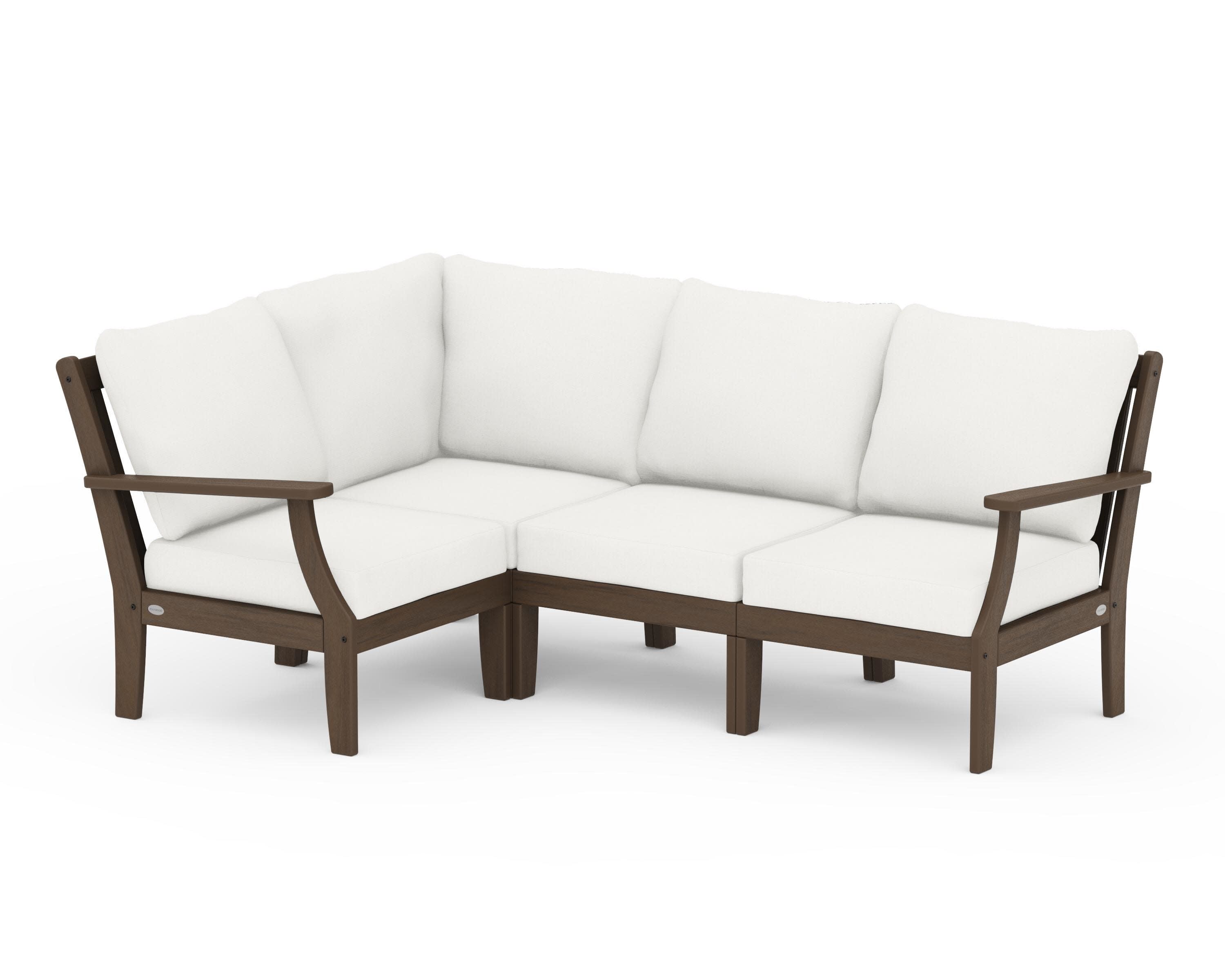 Braxton Modular 4-Piece Deep Seating Set in Kona / Natural Linen