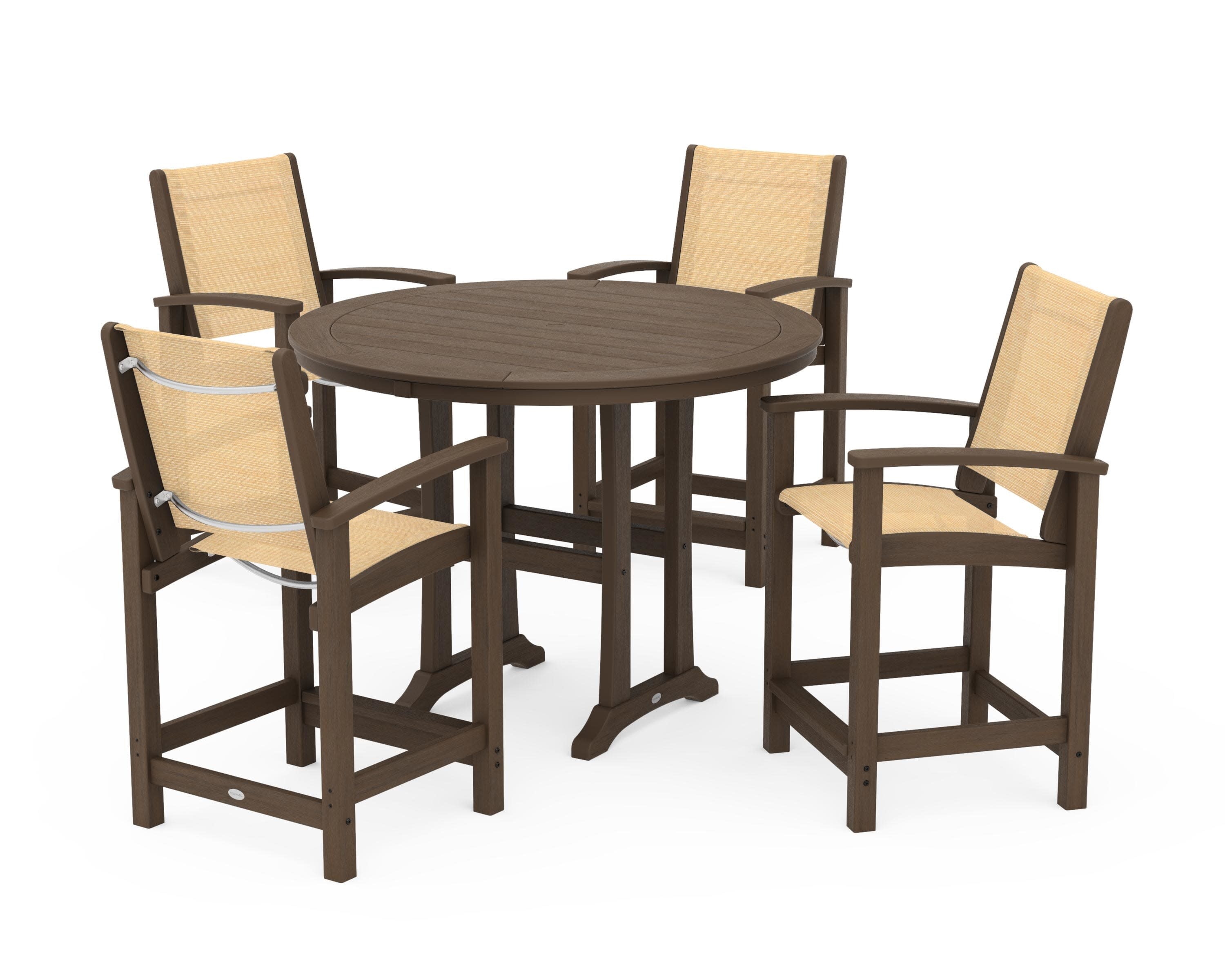 Coastal 5-Piece Counter Set in Kona / Dupioni Apricot Sling