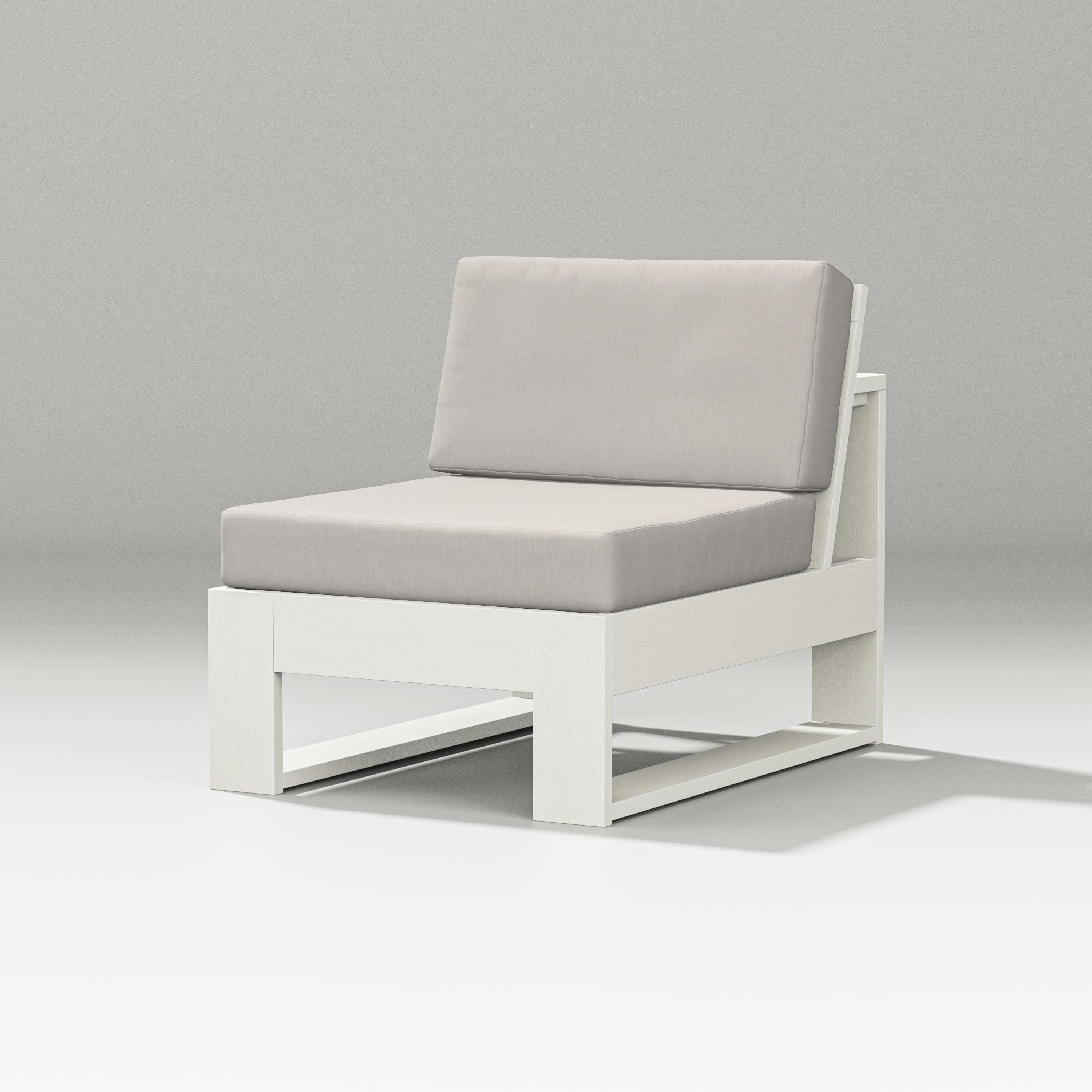 Latitude Modular Armless Chair in Vintage White / Cast Ash
