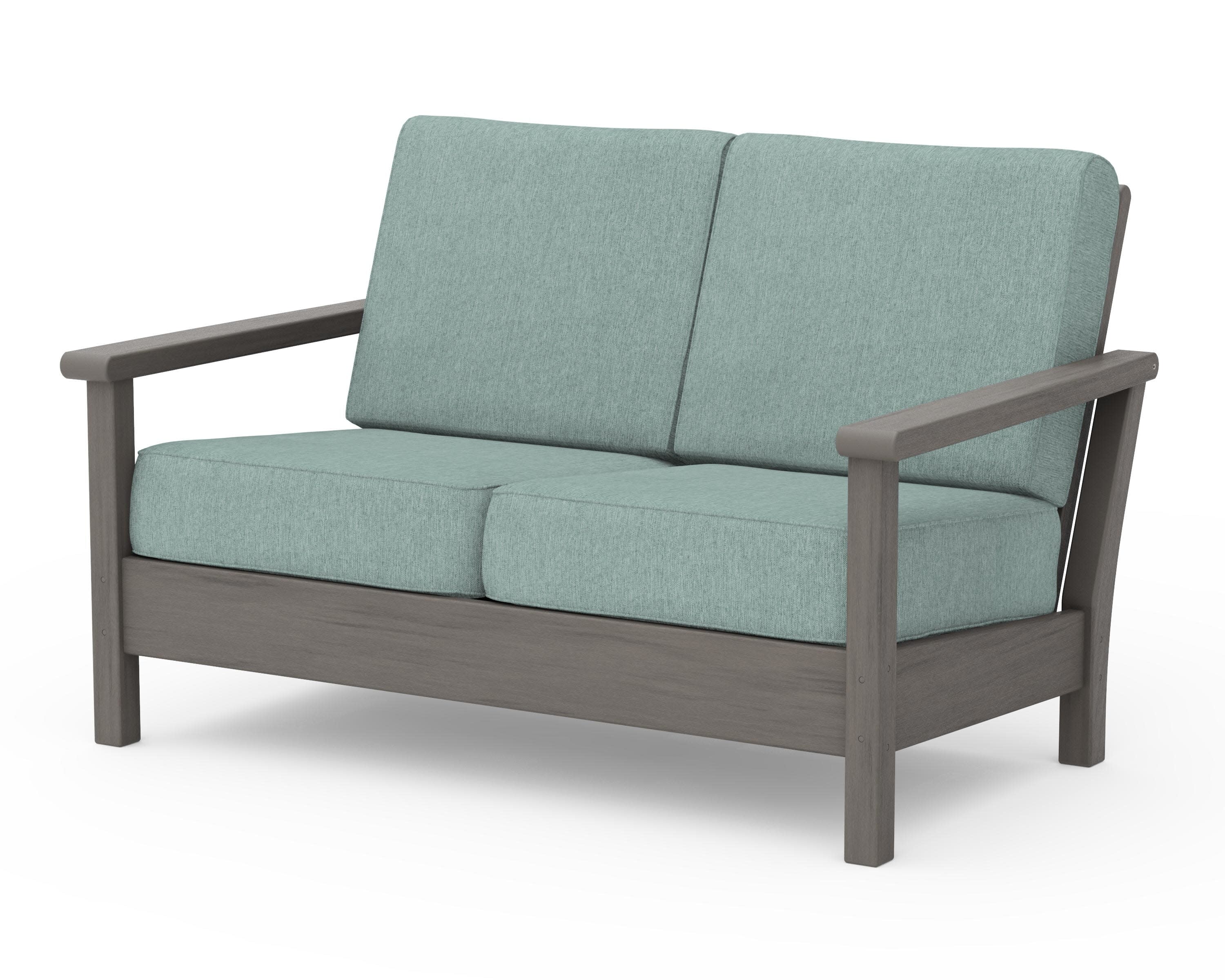 Harbour Deep Seating Loveseat in Driftwood / Glacier Spa