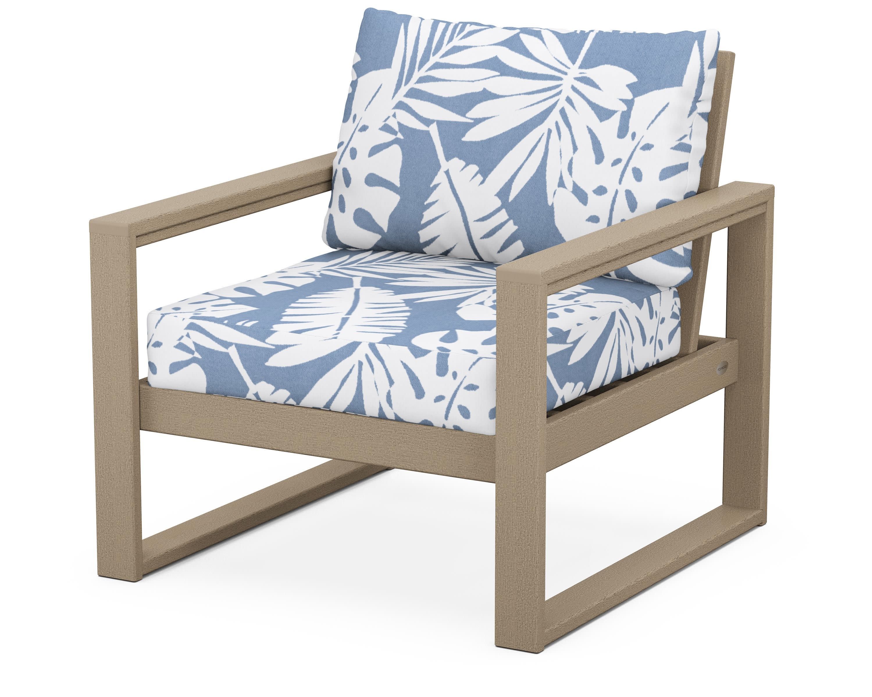 EDGE Club Chair in Vintage Sahara / Leaf Sky Blue