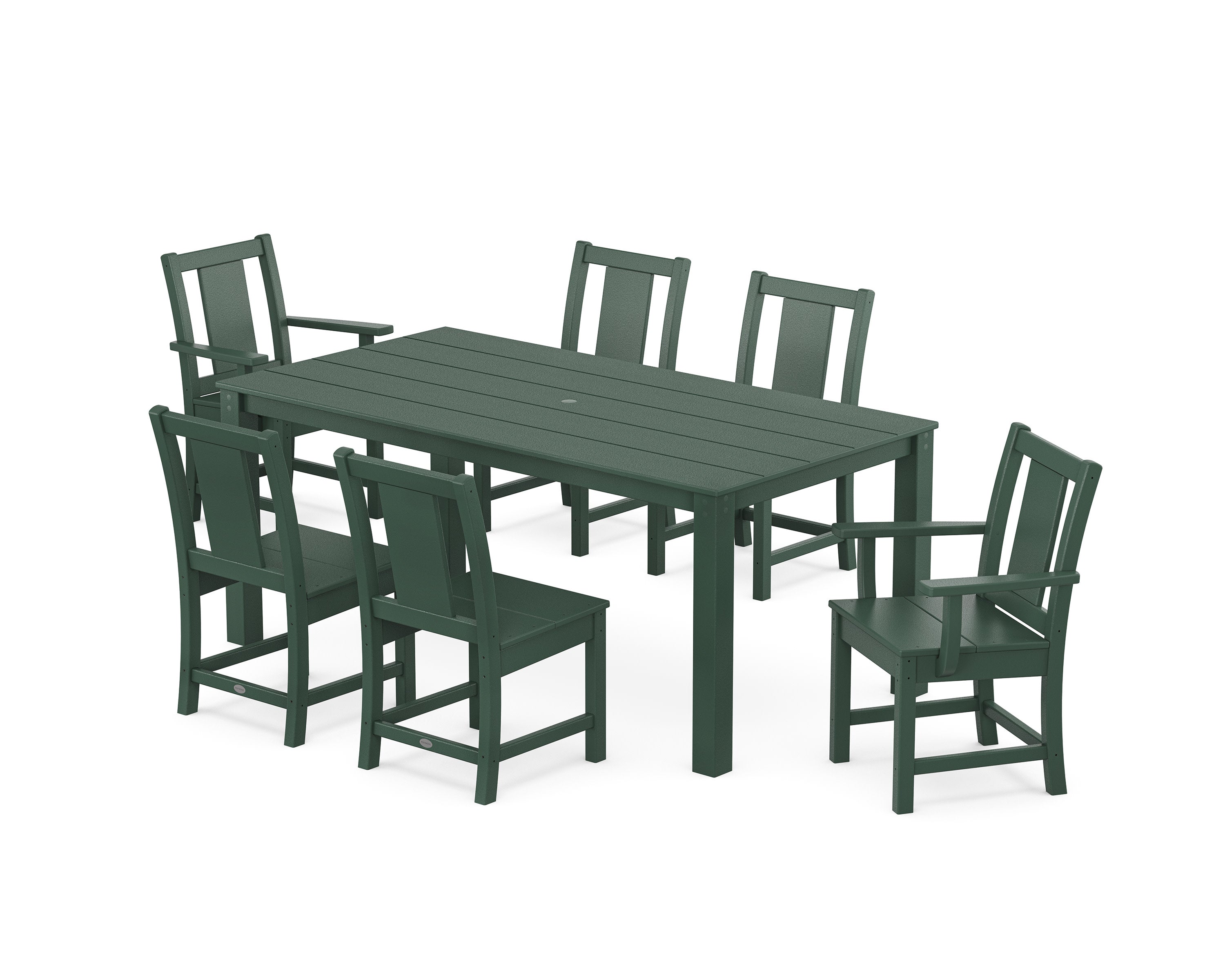 Prairie 7-Piece Parsons Dining Set in Green