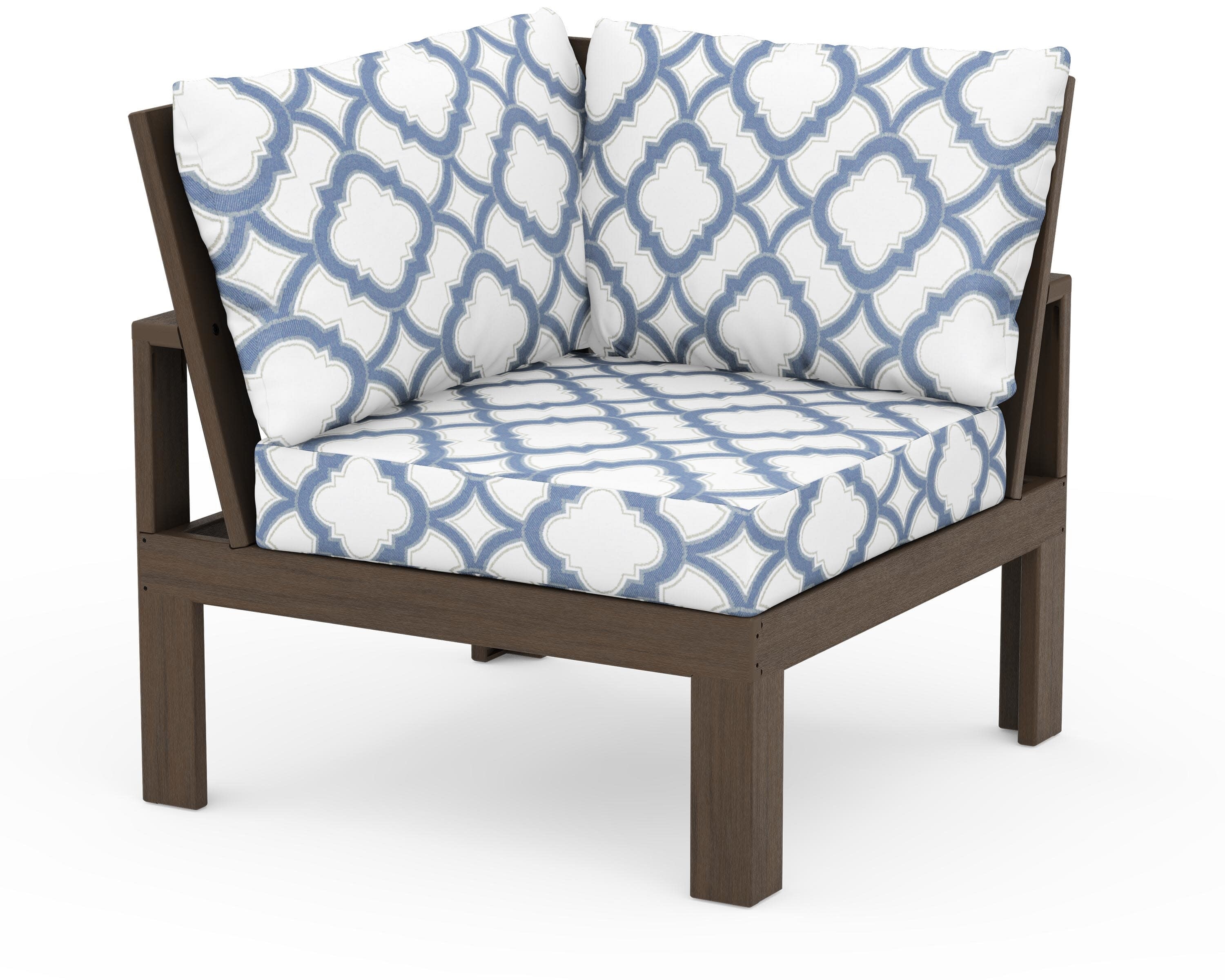 Modular Corner Chair in Kona / Trellis Sky Blue