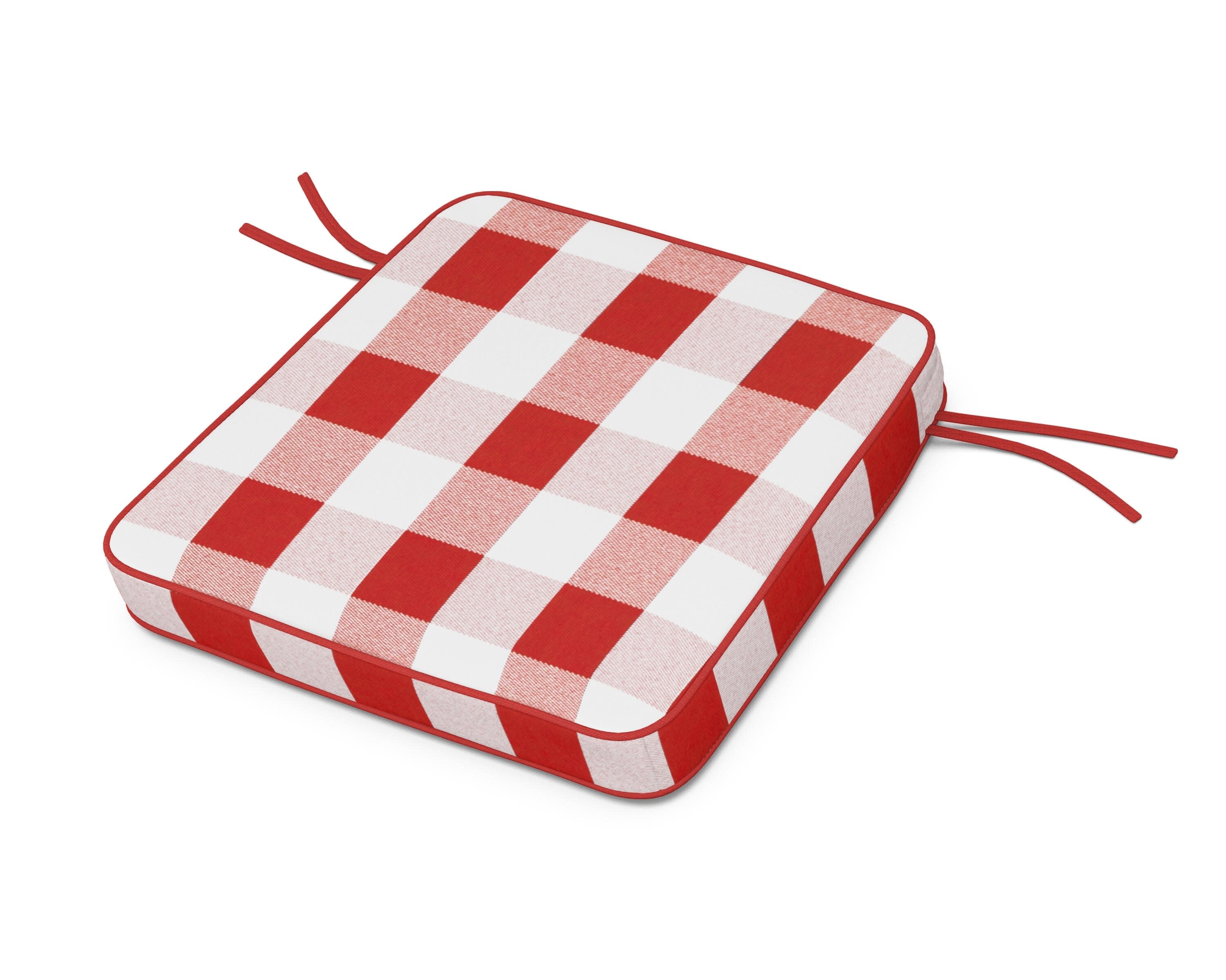 Acadia Dining Arm Seat Cushion in Buffalo Plaid Crimson