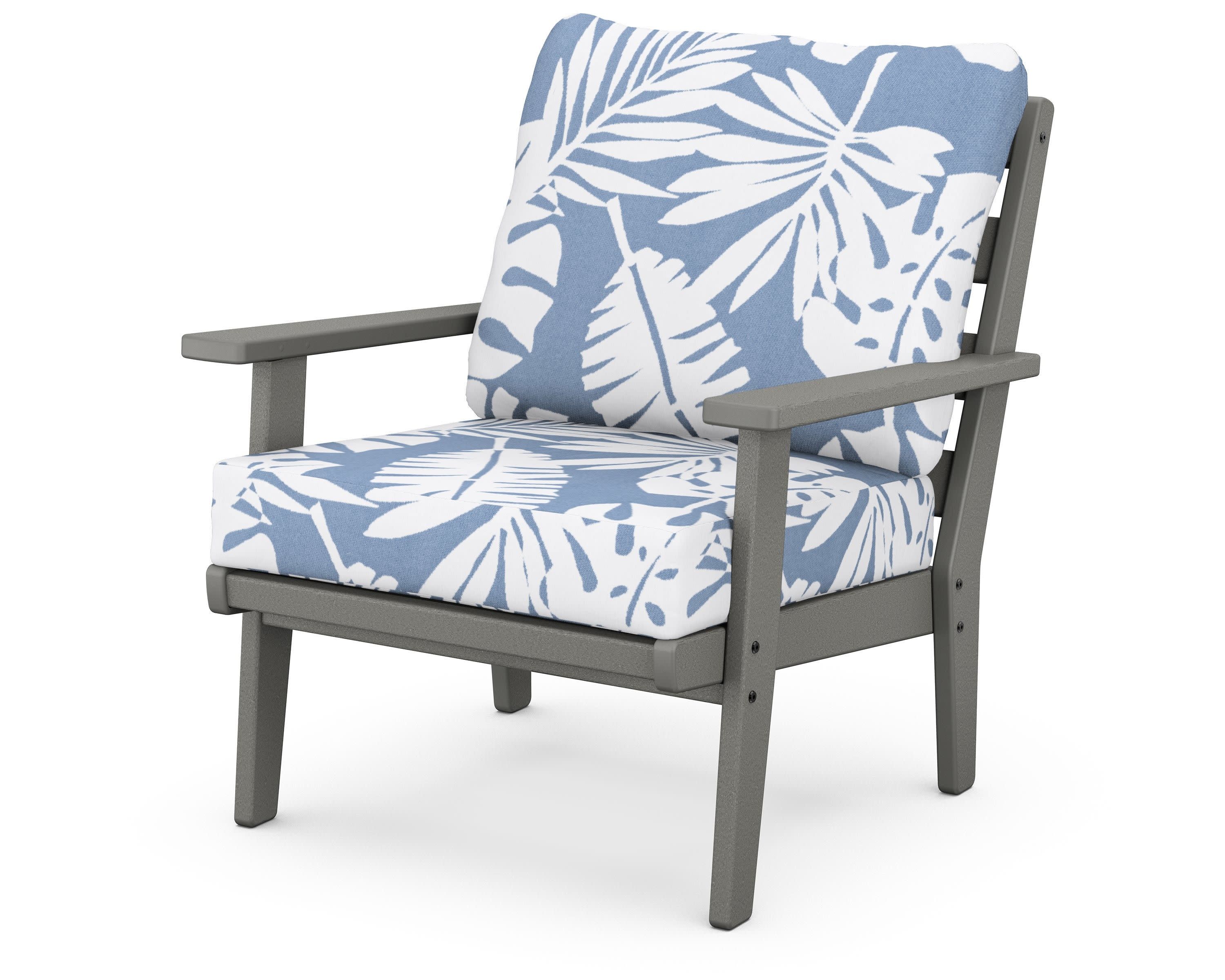 Grant Park Deep Seating Chair in Slate Grey / Leaf Sky Blue