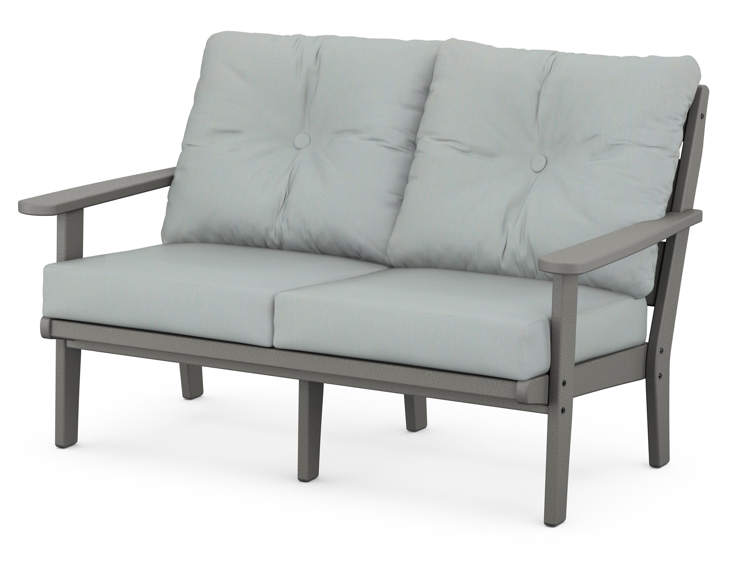 Lakeside Deep Seating Loveseat in Slate Grey / Spa