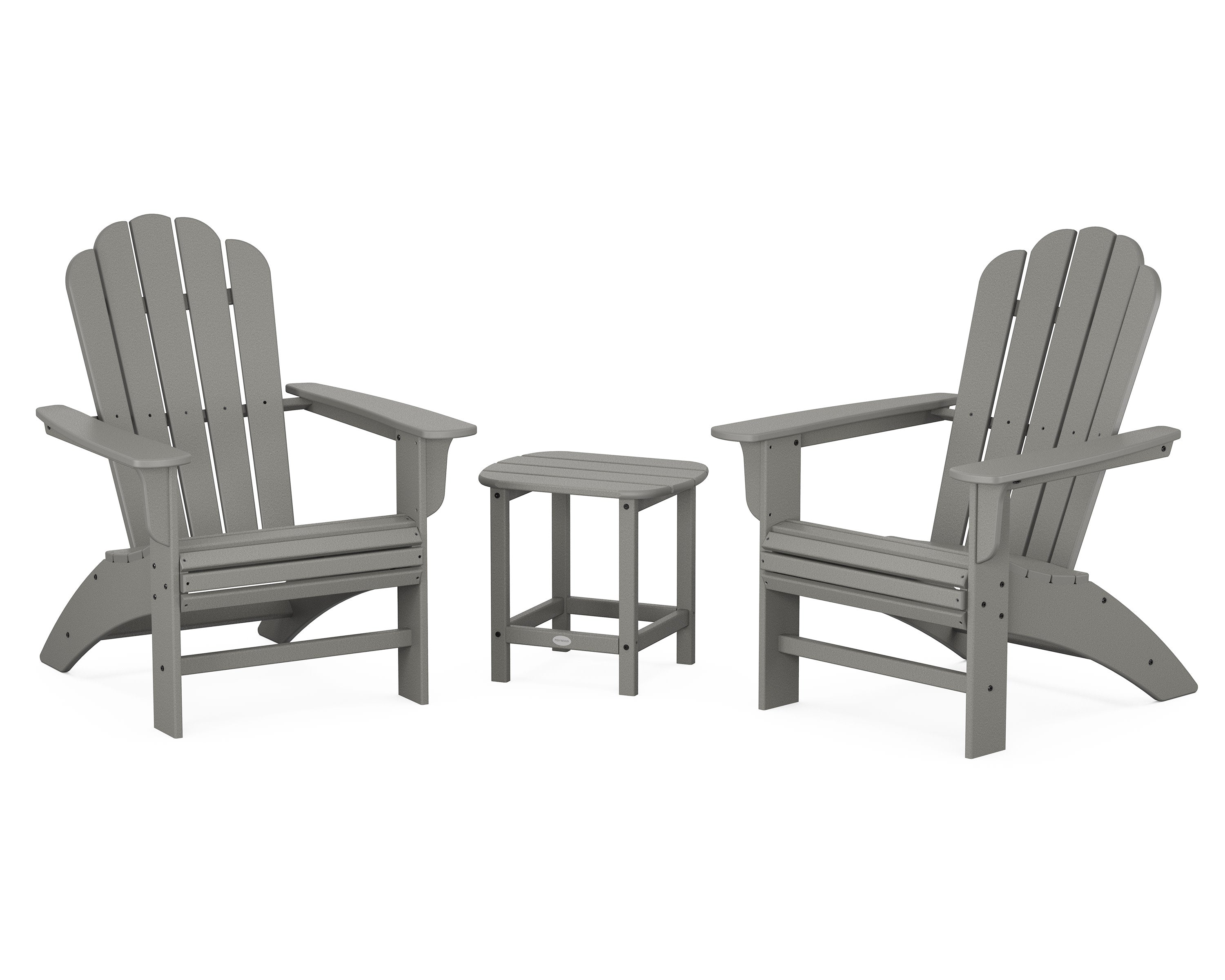 Cottage Curveback Adirondack Chair 3-Piece Set in Slate Grey