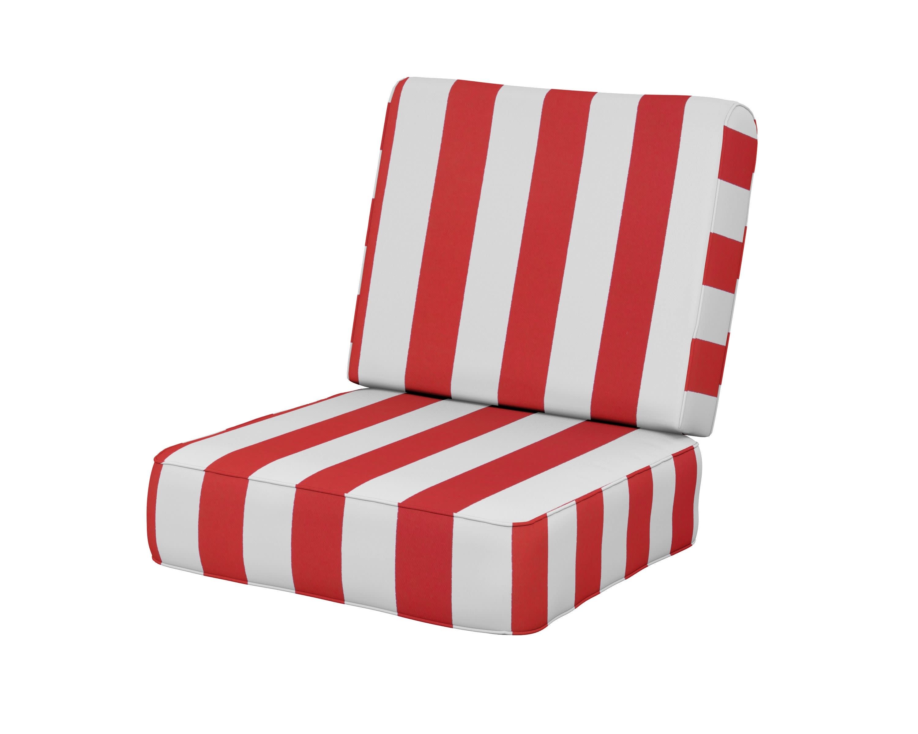 Ateeva Harbour Seat and Back Cushion in Cabana Stripe Crimson