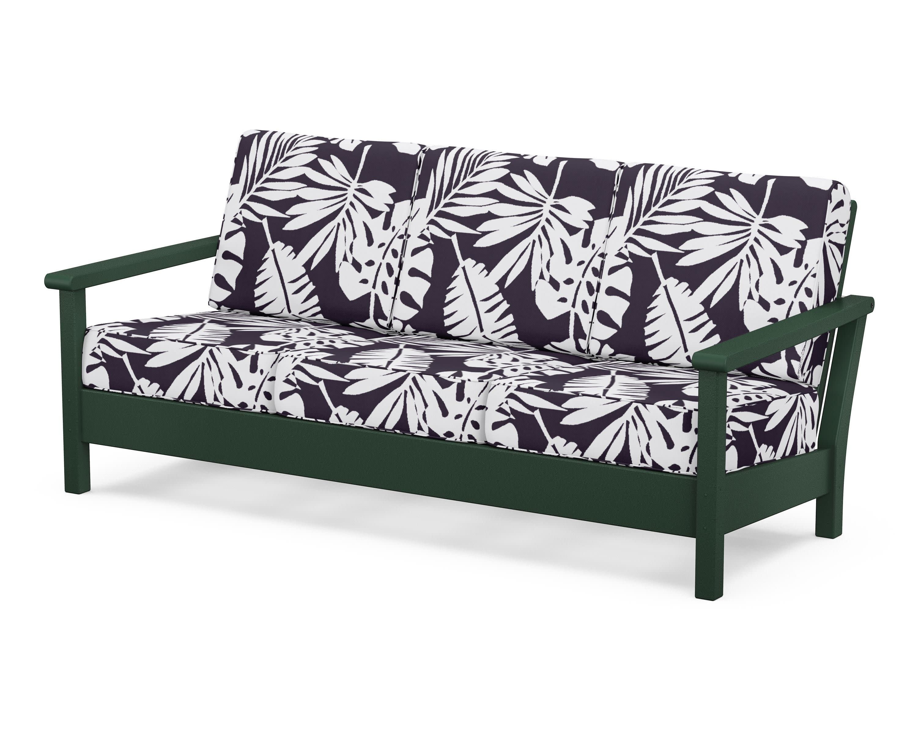 Harbour Deep Seating Sofa in Green / Leaf Navy