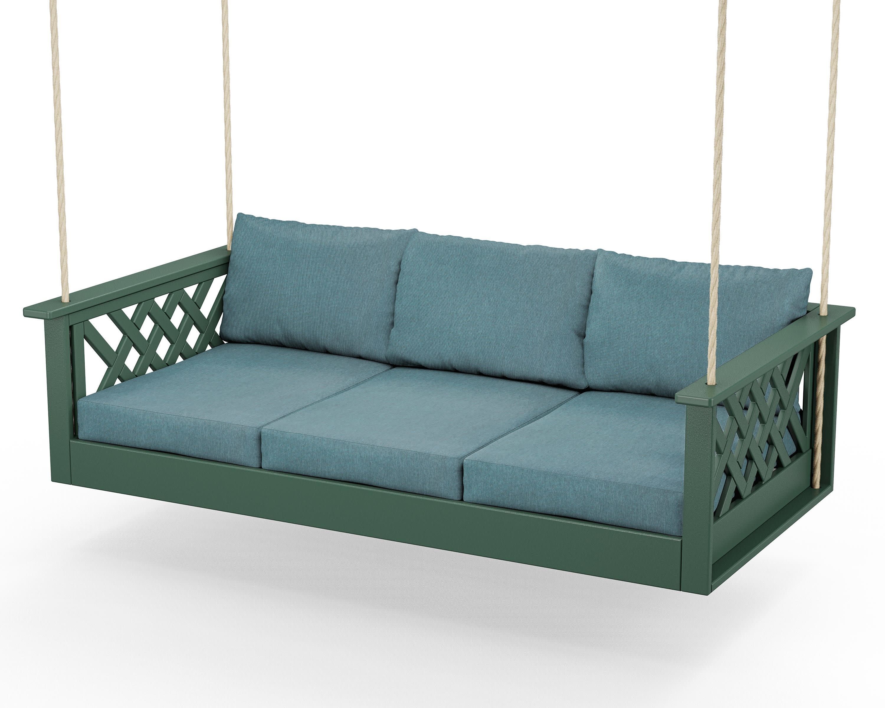 Wovendale Daybed Swing in Green / Ocean Teal