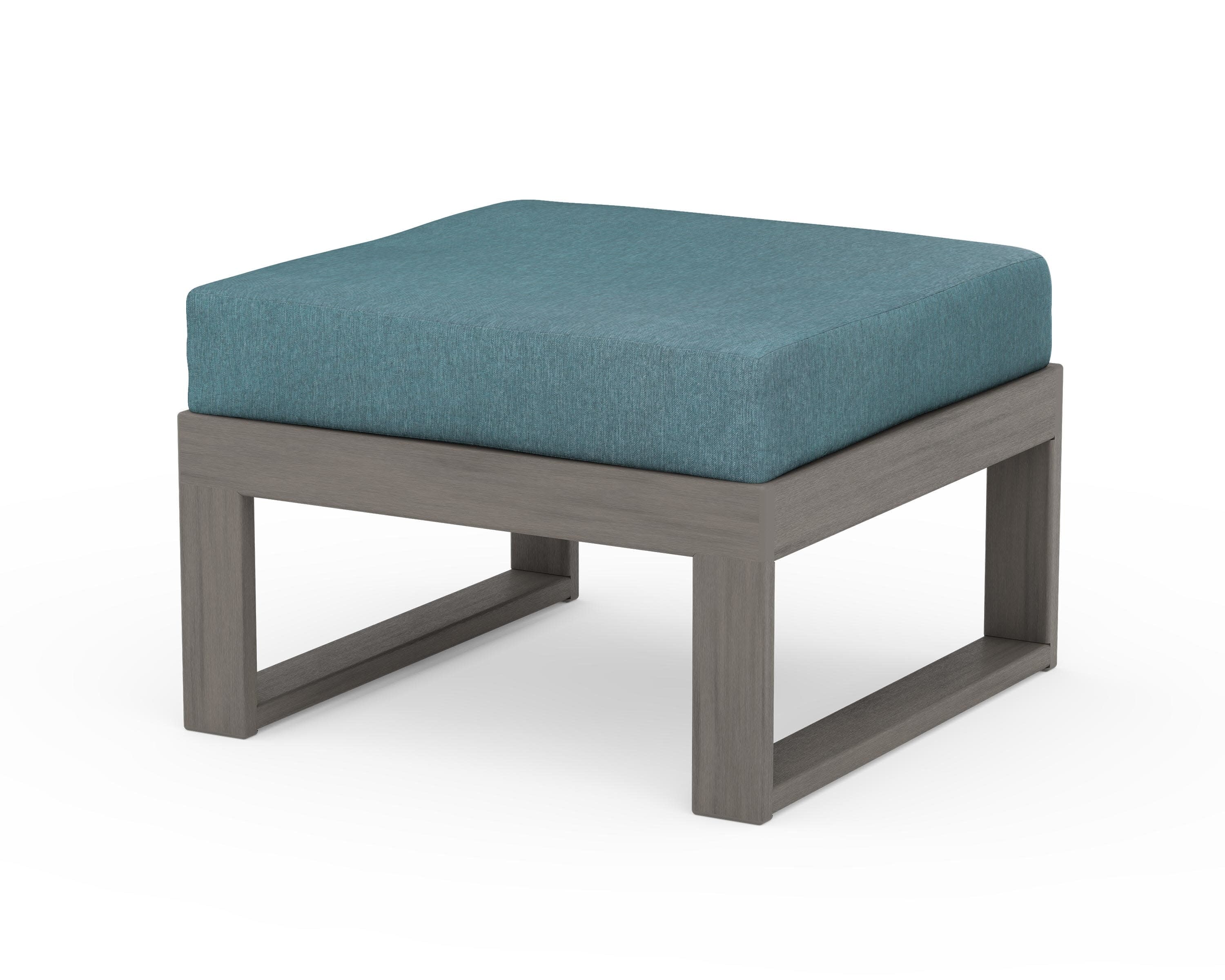 Modular Ottoman - Modern in Driftwood / Ocean Teal