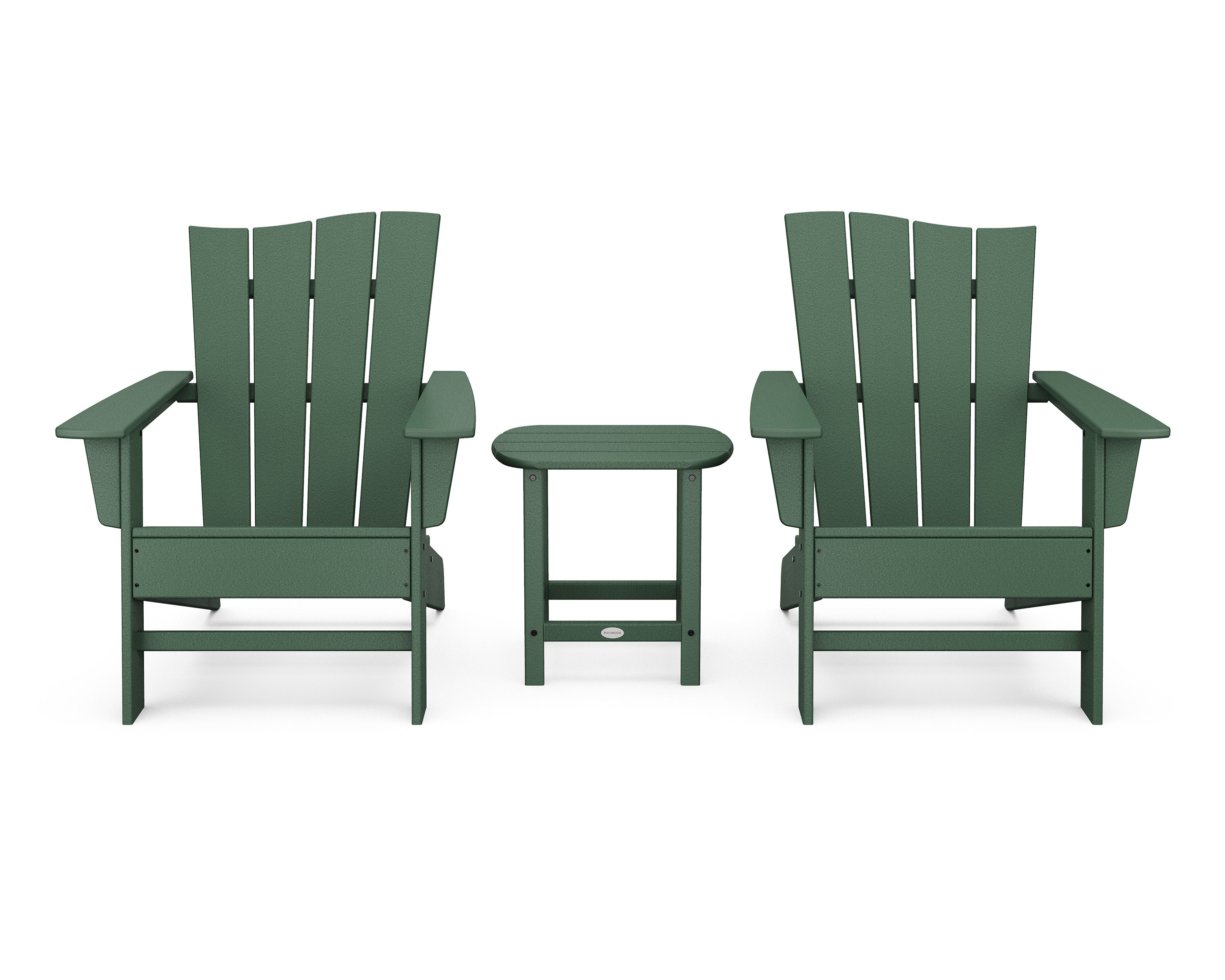 Wave 3-Piece Adirondack Chair Set in Green