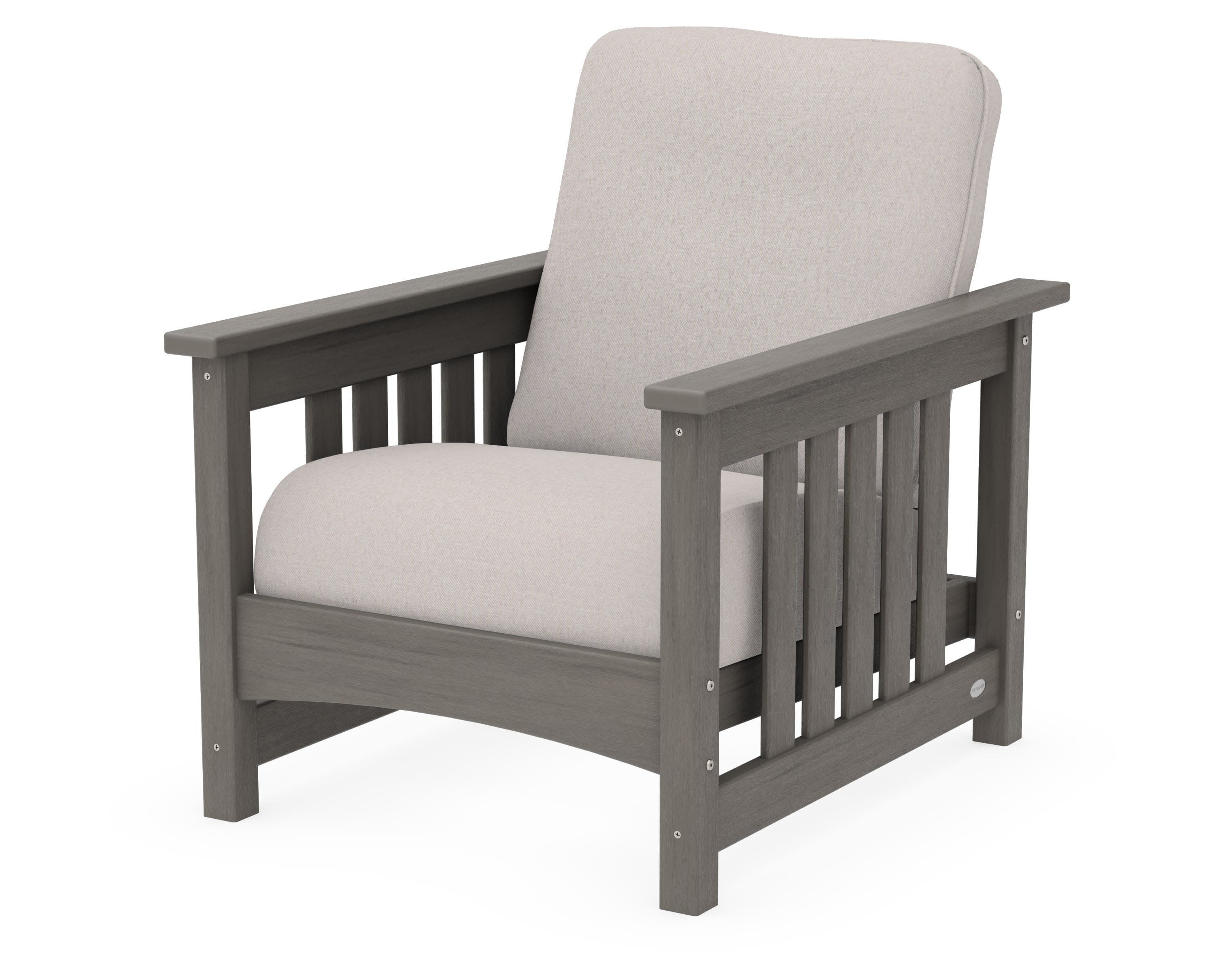 Club Mission Chair in Driftwood / Dune Burlap
