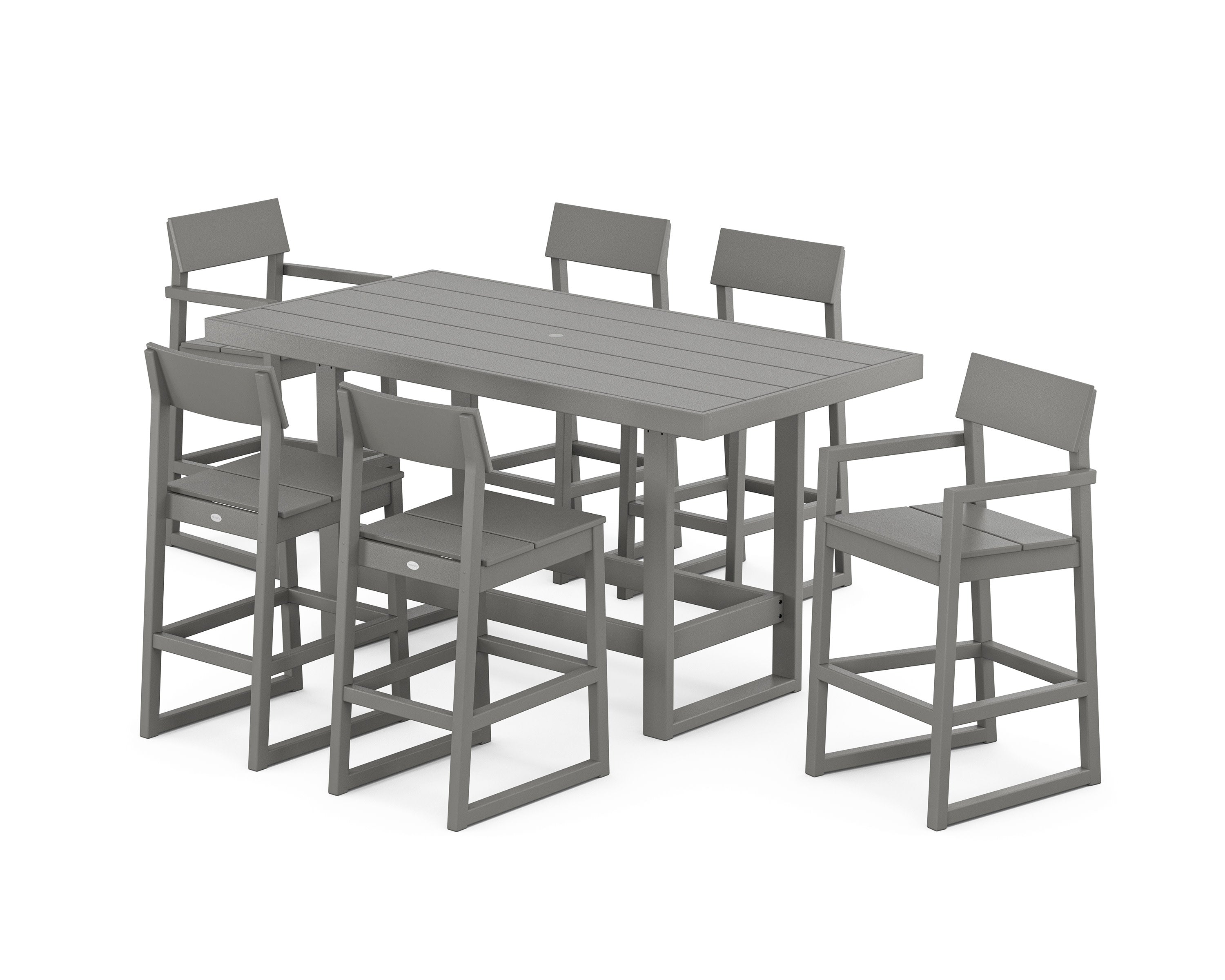EDGE 7-Piece Bar Table Set in Slate Grey