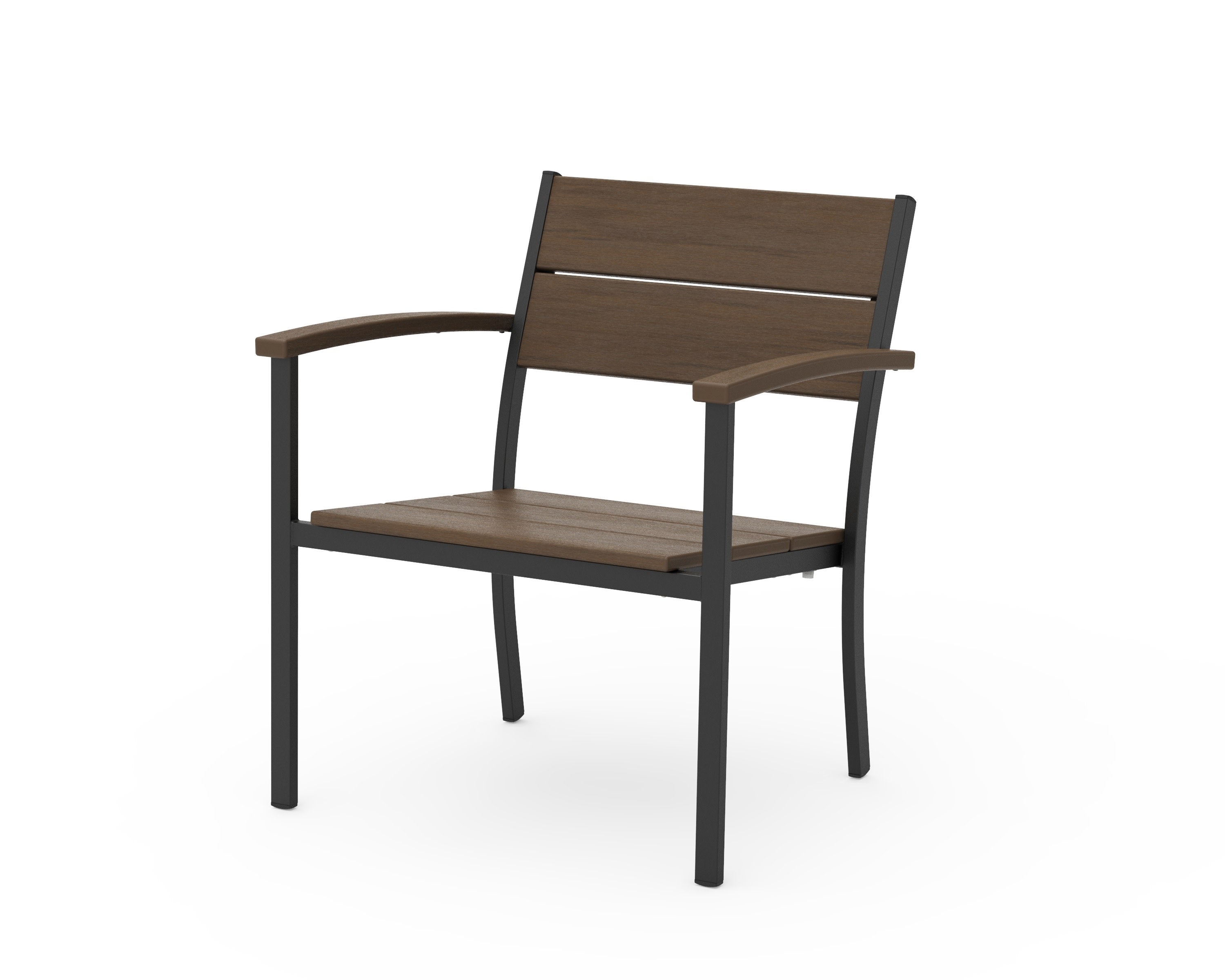 Main Street Stacking Lounge Arm Chair in Black / Kona