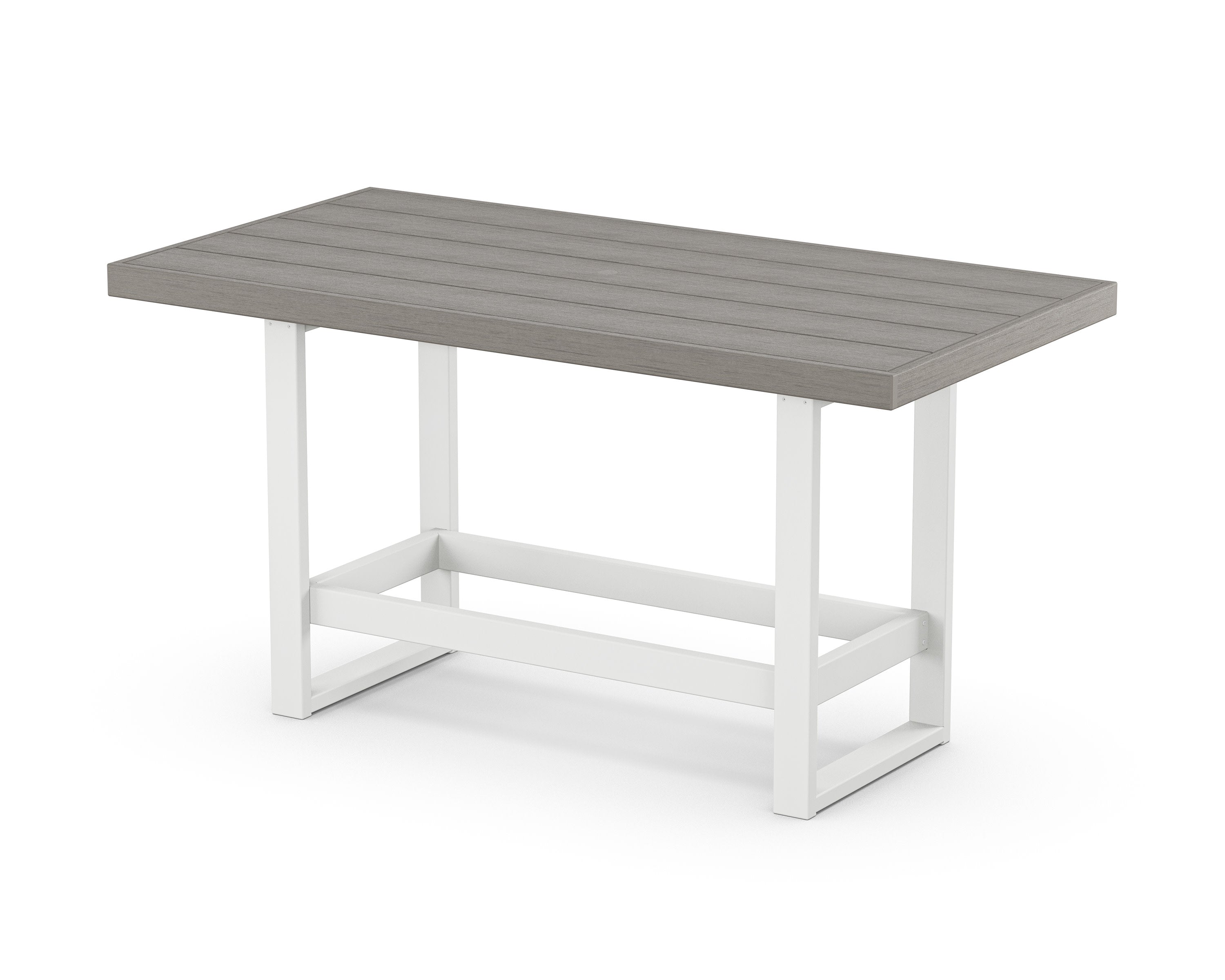 EDGE 40" x 78" Bar Table in White / Driftwood