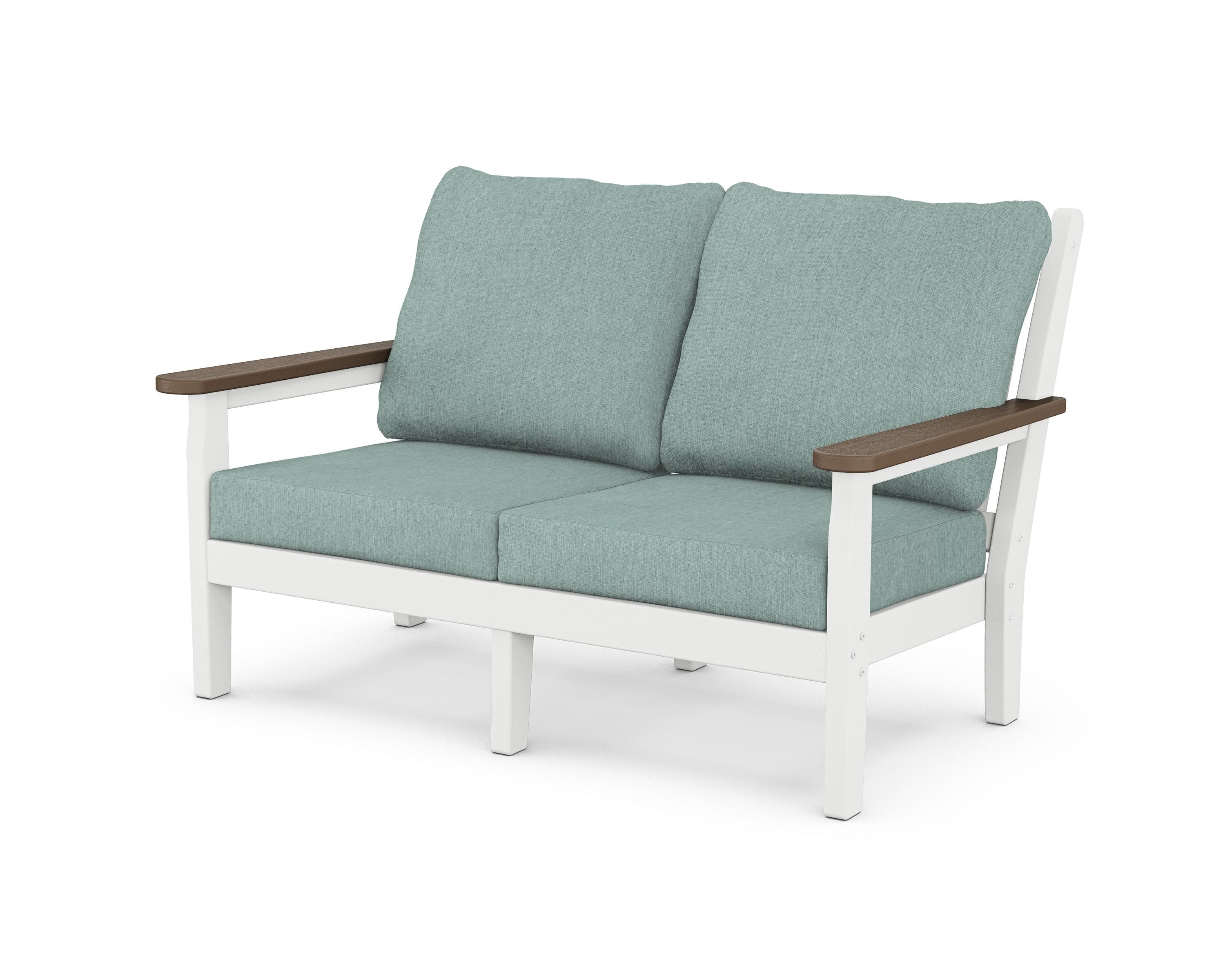 Chippendale Deep Seating Loveseat in White / Kona / Glacier Spa