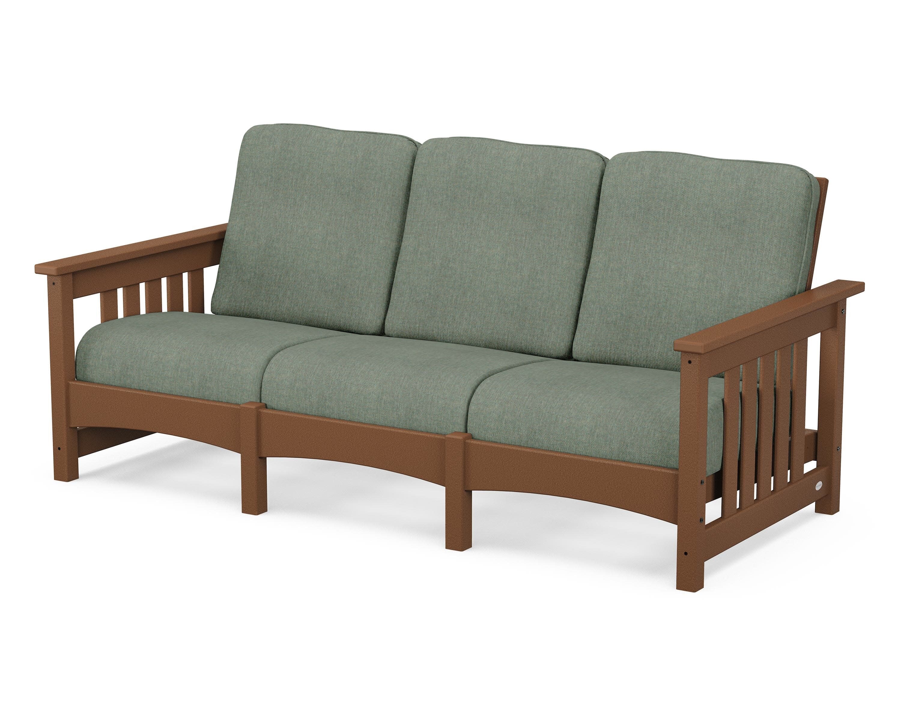 Club Mission Sofa in Teak / Cast Sage