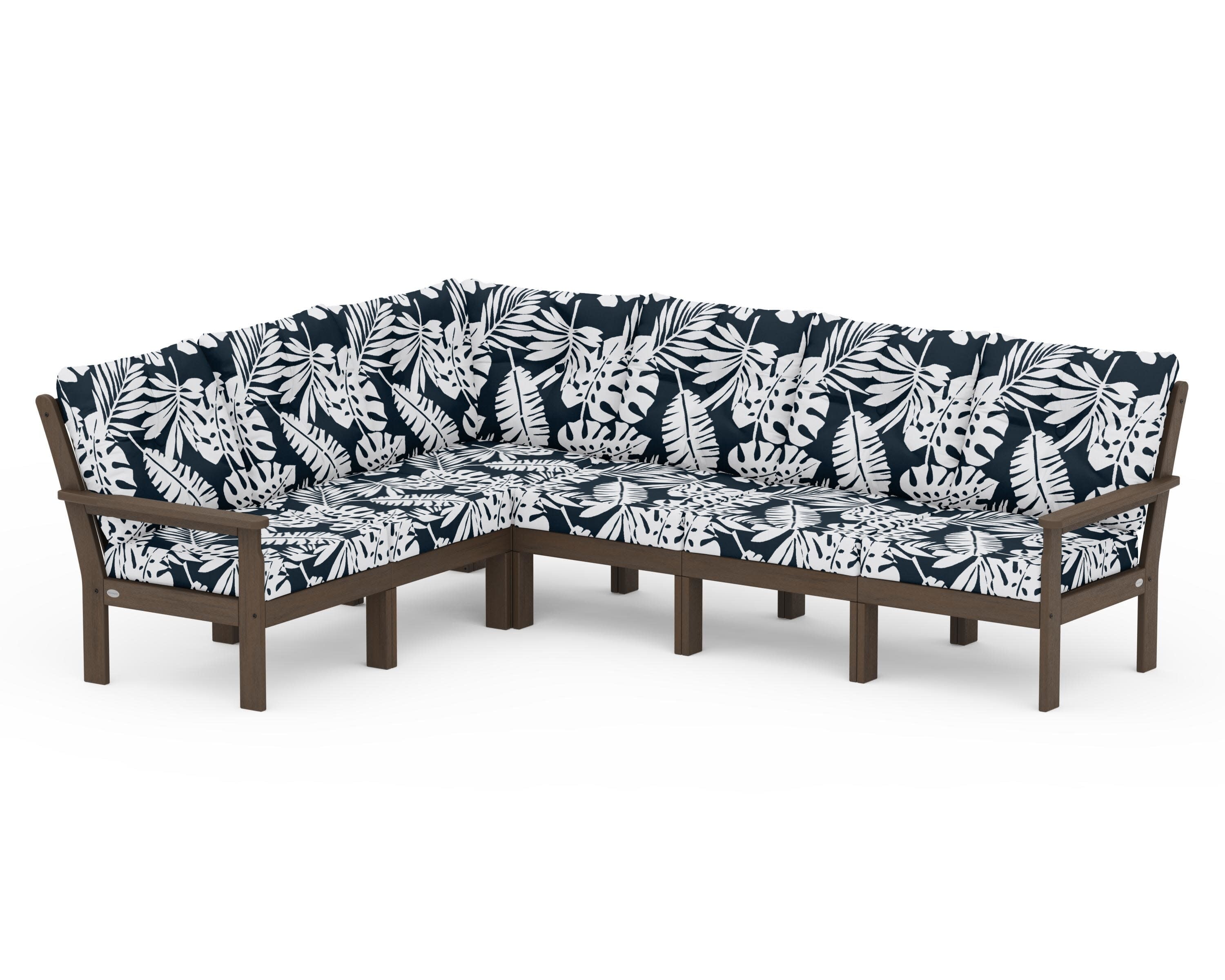 Vineyard 6-Piece Sectional in Kona / Leaf Marine Indigo