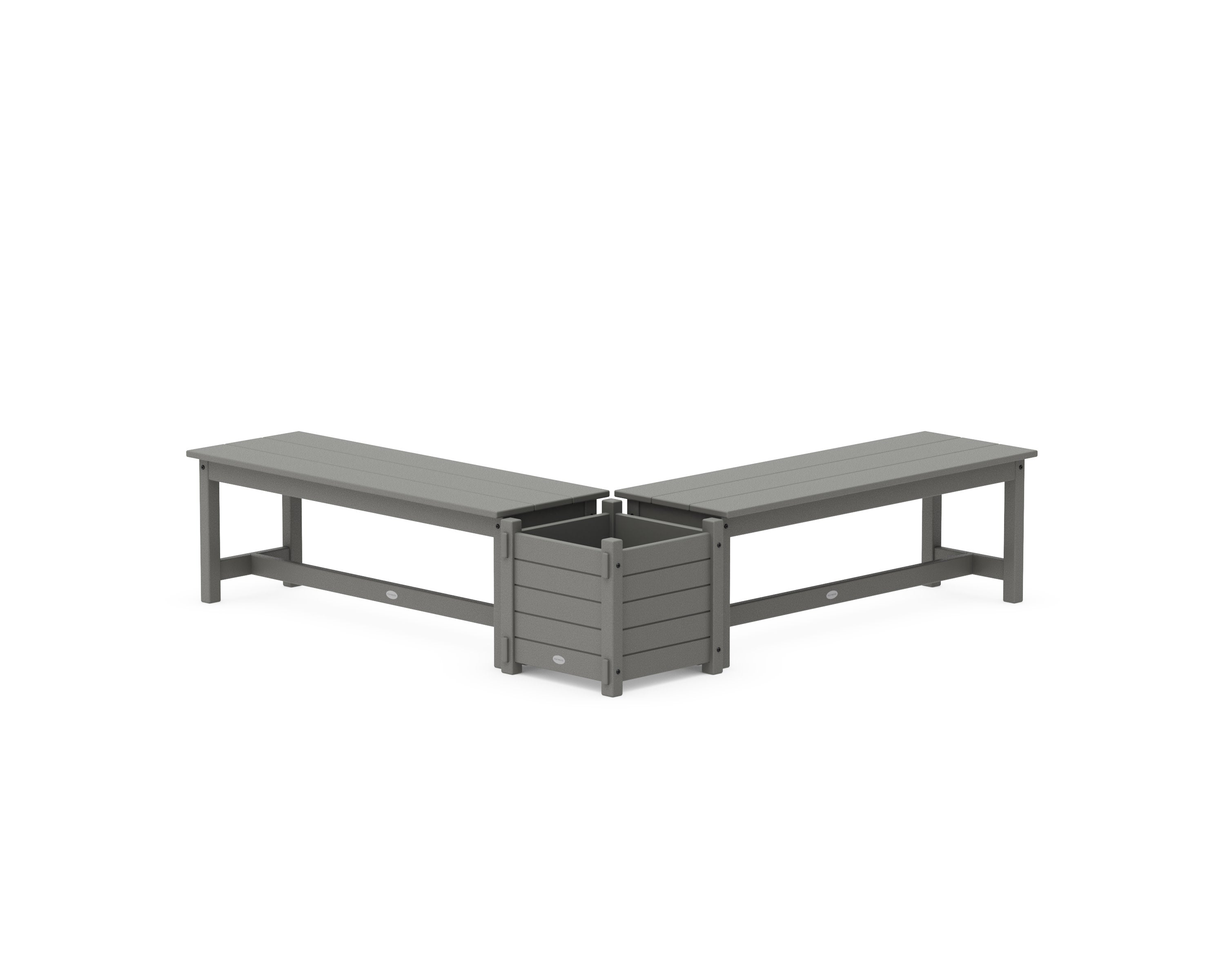 48" Nautical L- Shaped Planter Bench Set