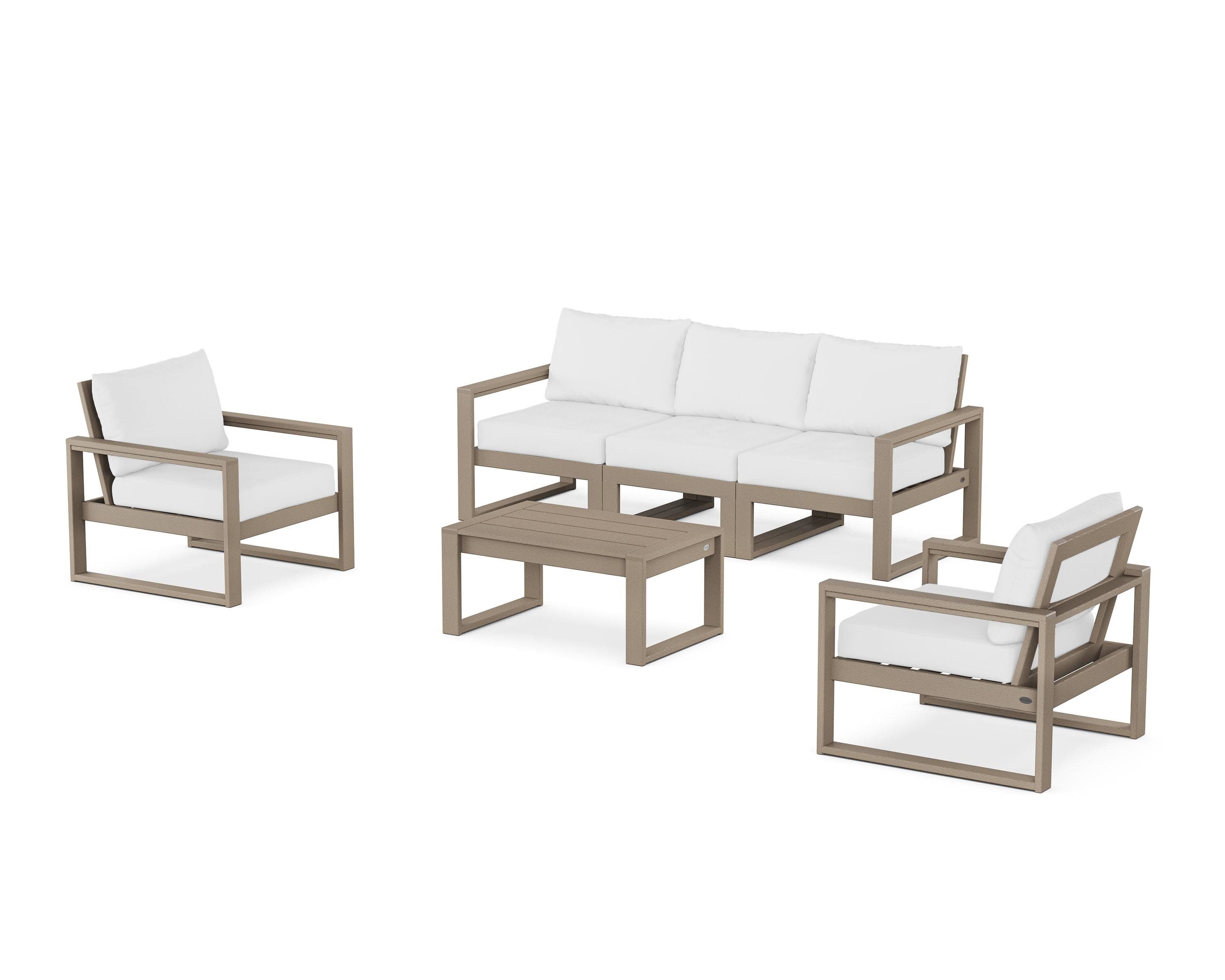 EDGE Sectional 4-Piece Deep Seating Set with Sofa in Vintage Sahara / Natural