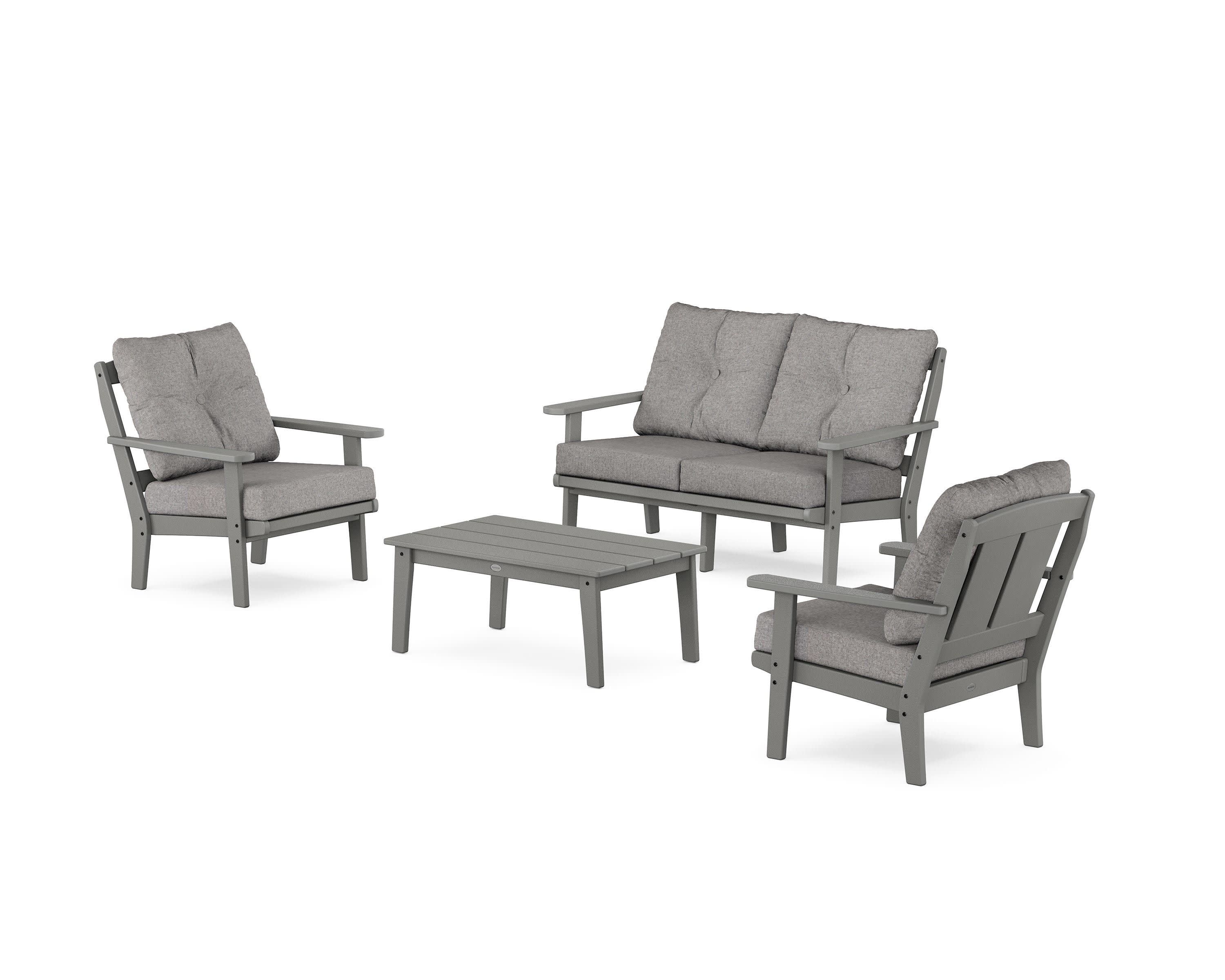 Mission 4-Piece Deep Seating Set with Loveseat in Slate Grey / Grey Mist