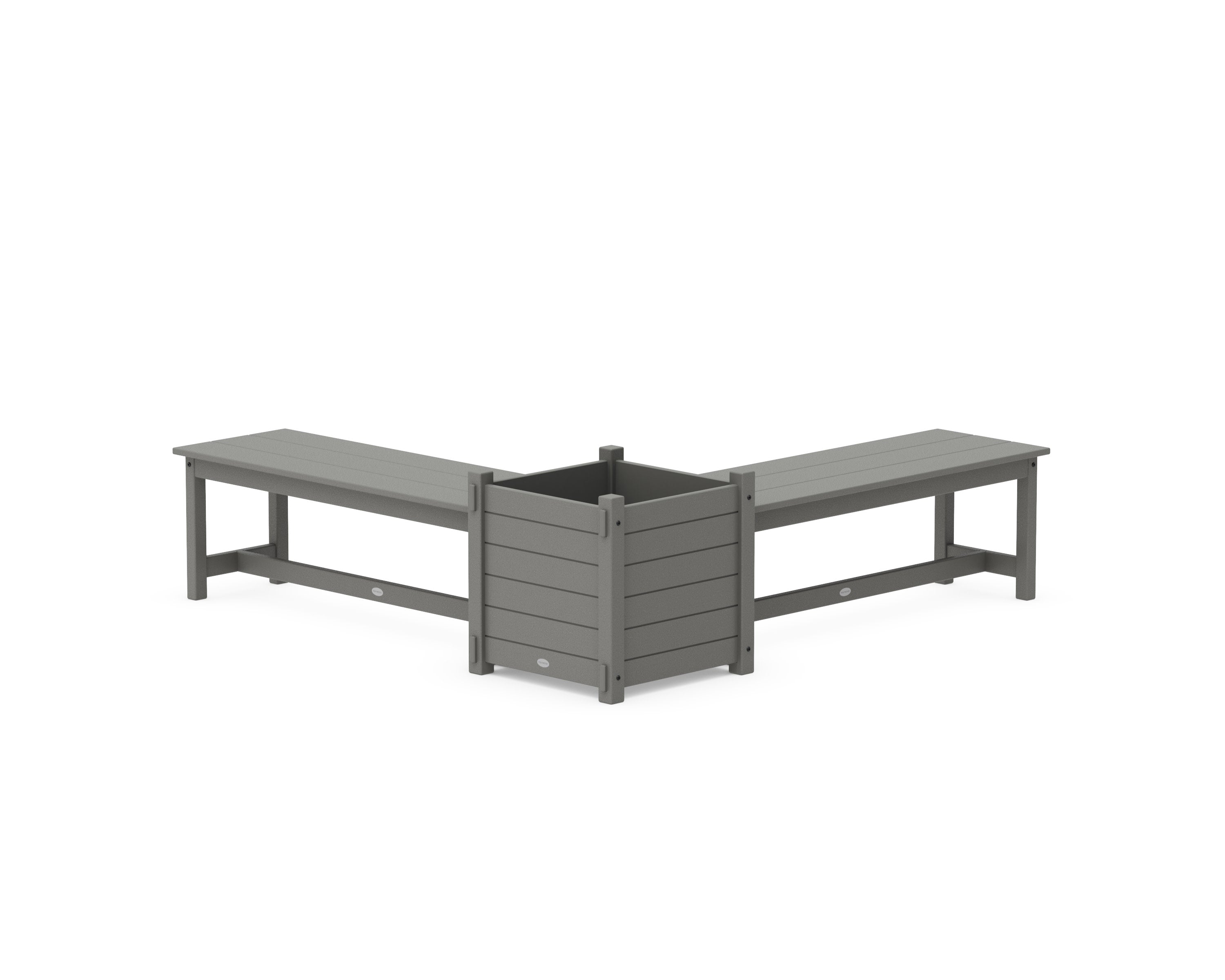 48" Nautical L- Shaped Planter Bench Set- Large