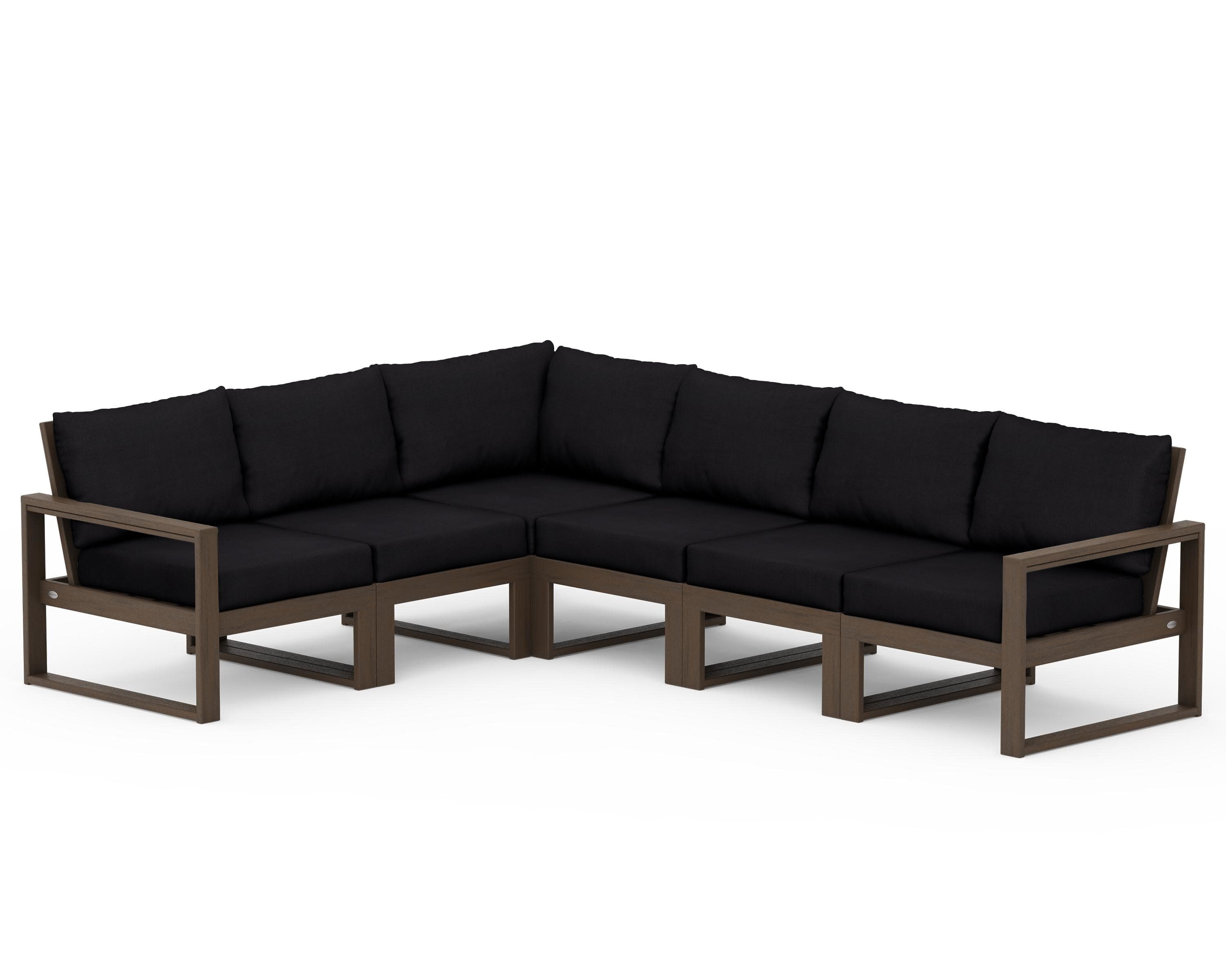 EDGE 6-Piece Modular Deep Seating Set in Kona / Midnight Linen