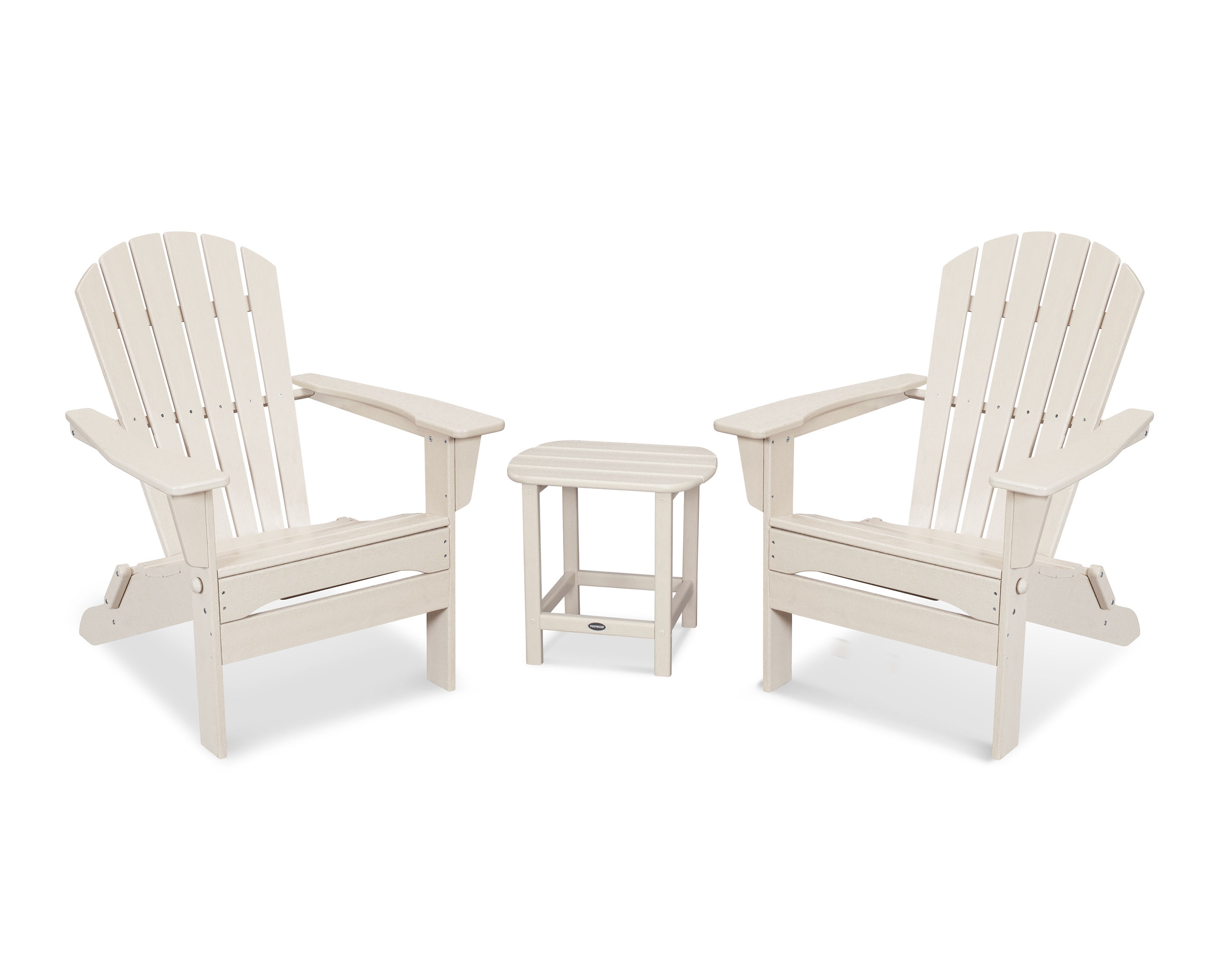 South Beach 3-Piece Folding Adirondack Set in Sand