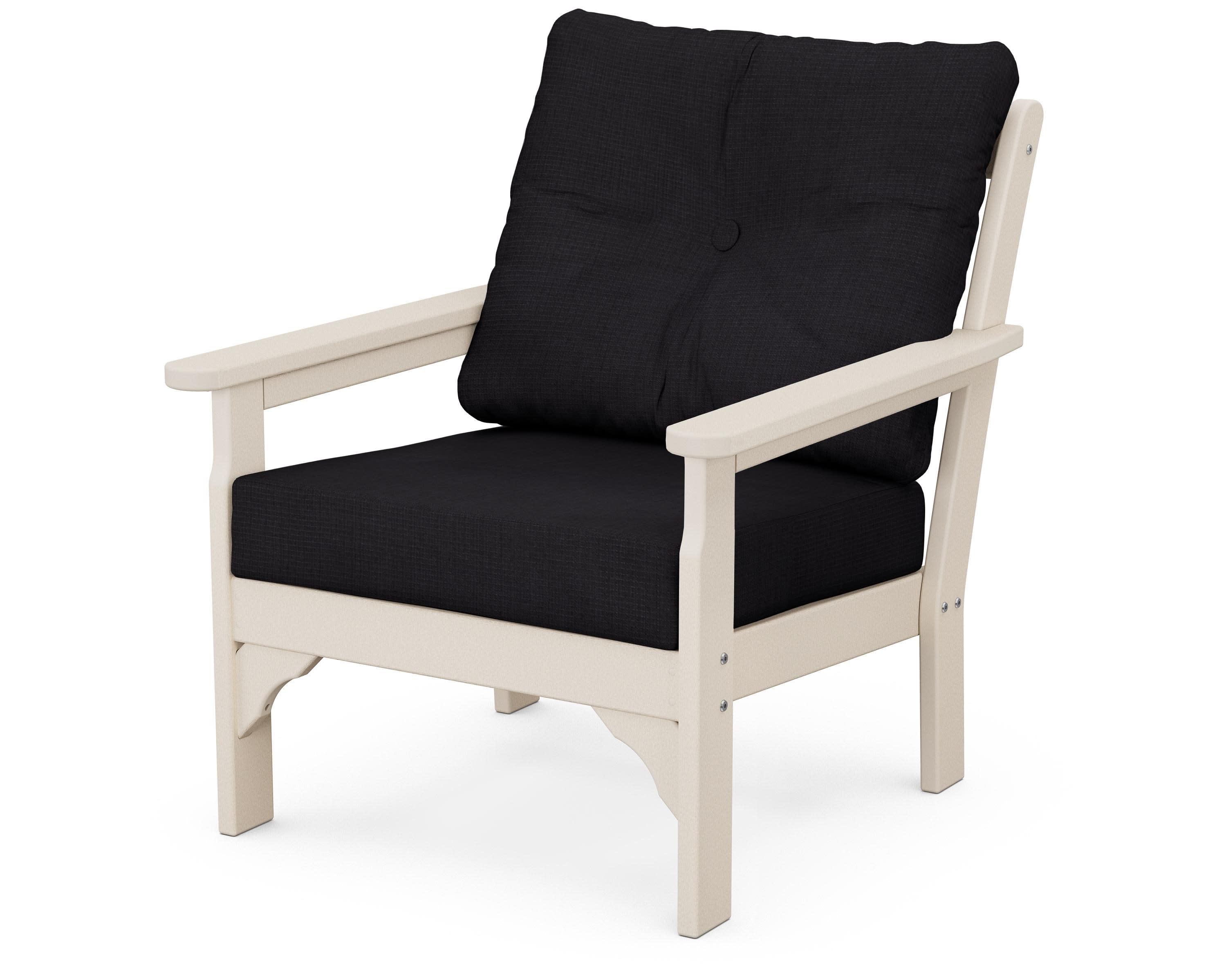 Vineyard Deep Seating Chair in Sand / Midnight Linen