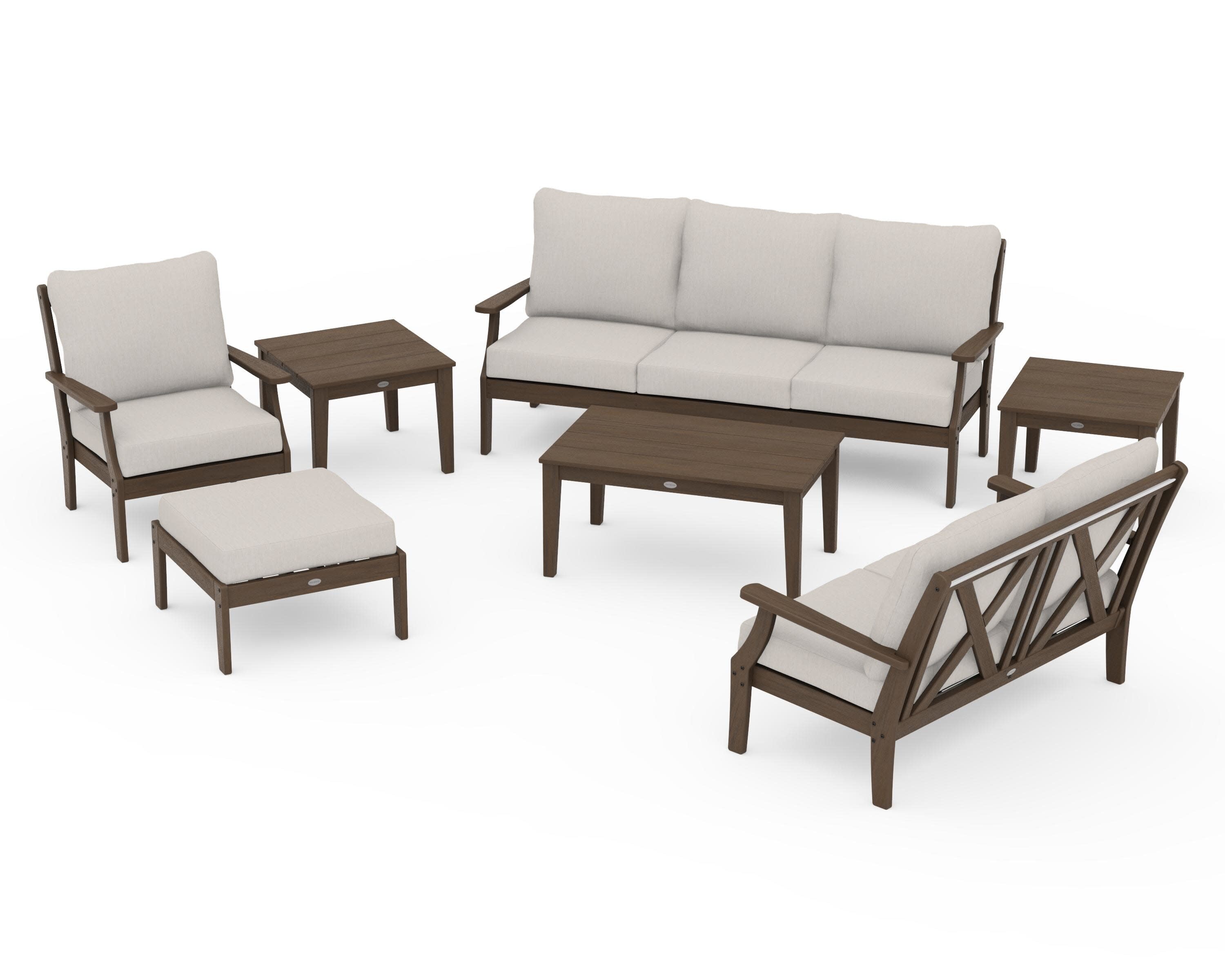 Braxton 7-Piece Deep Seating Set in Kona / Cast Ash