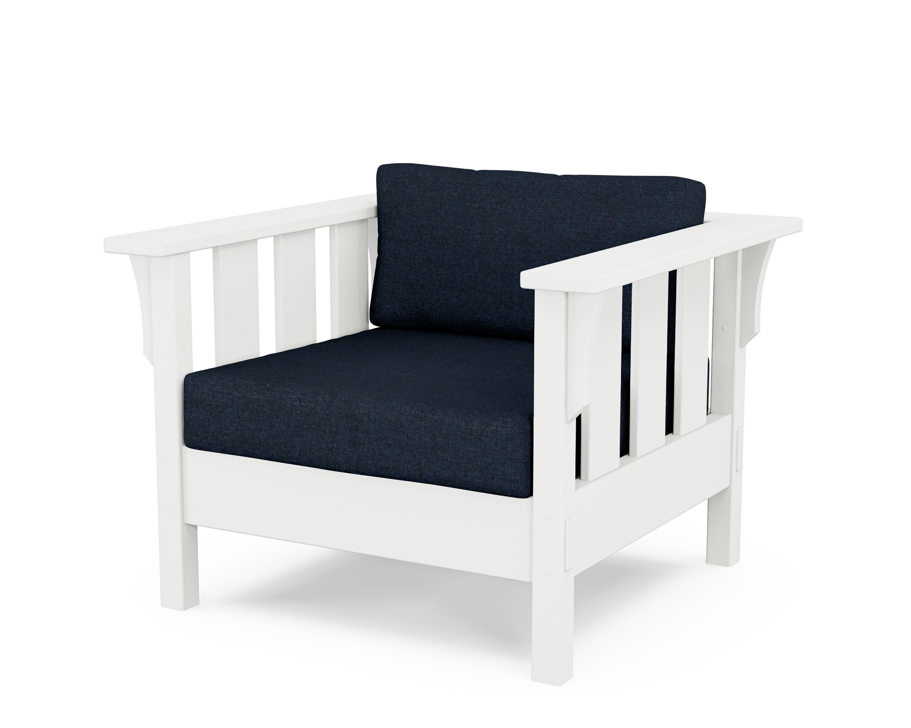Acadia Deep Seating Chair in White / Marine Indigo